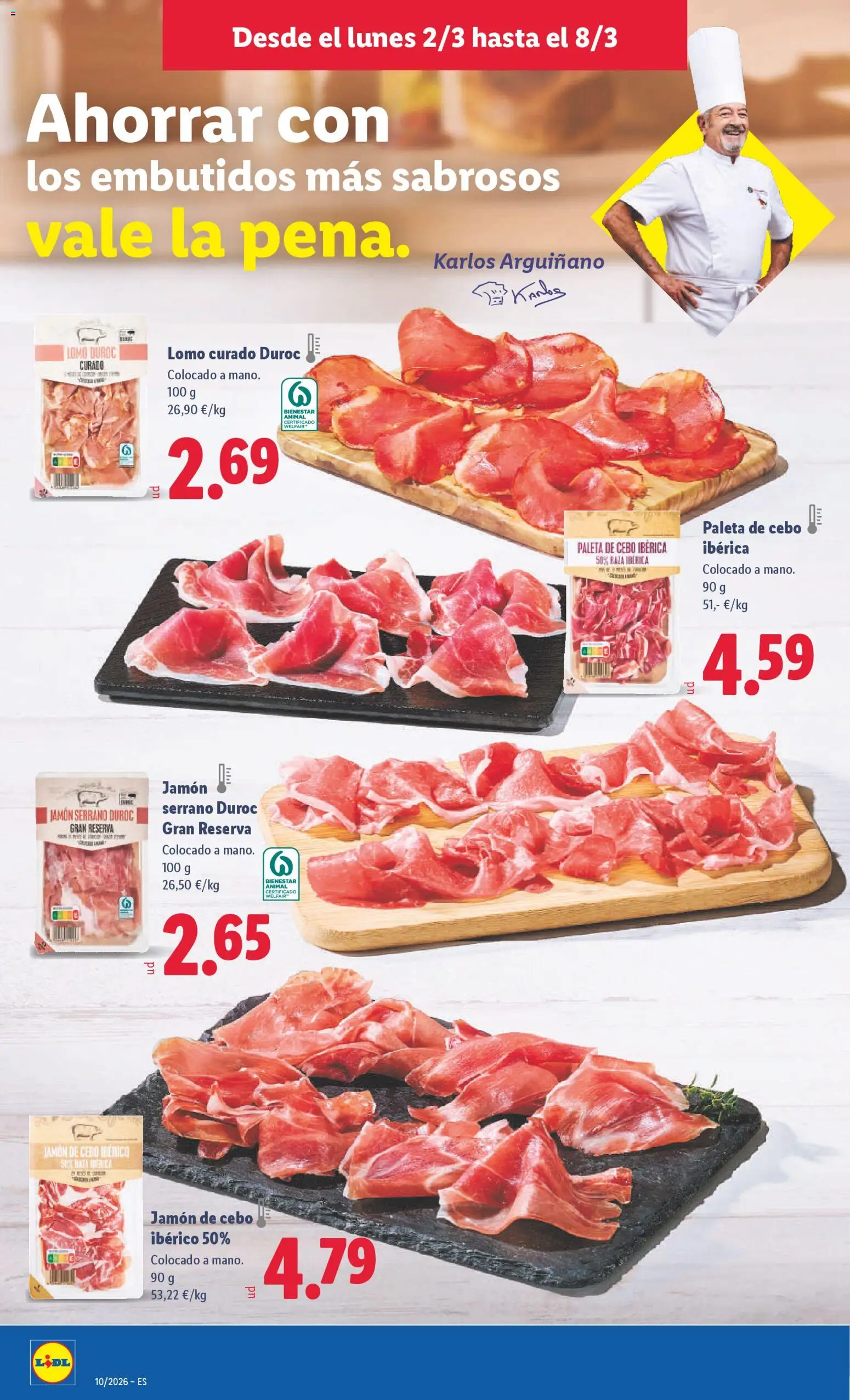 Lidl folleto │ válido desde el 02.03.2026 | Página: 8 | Productos: Jamón serrano, Jamón, Νυχτικό