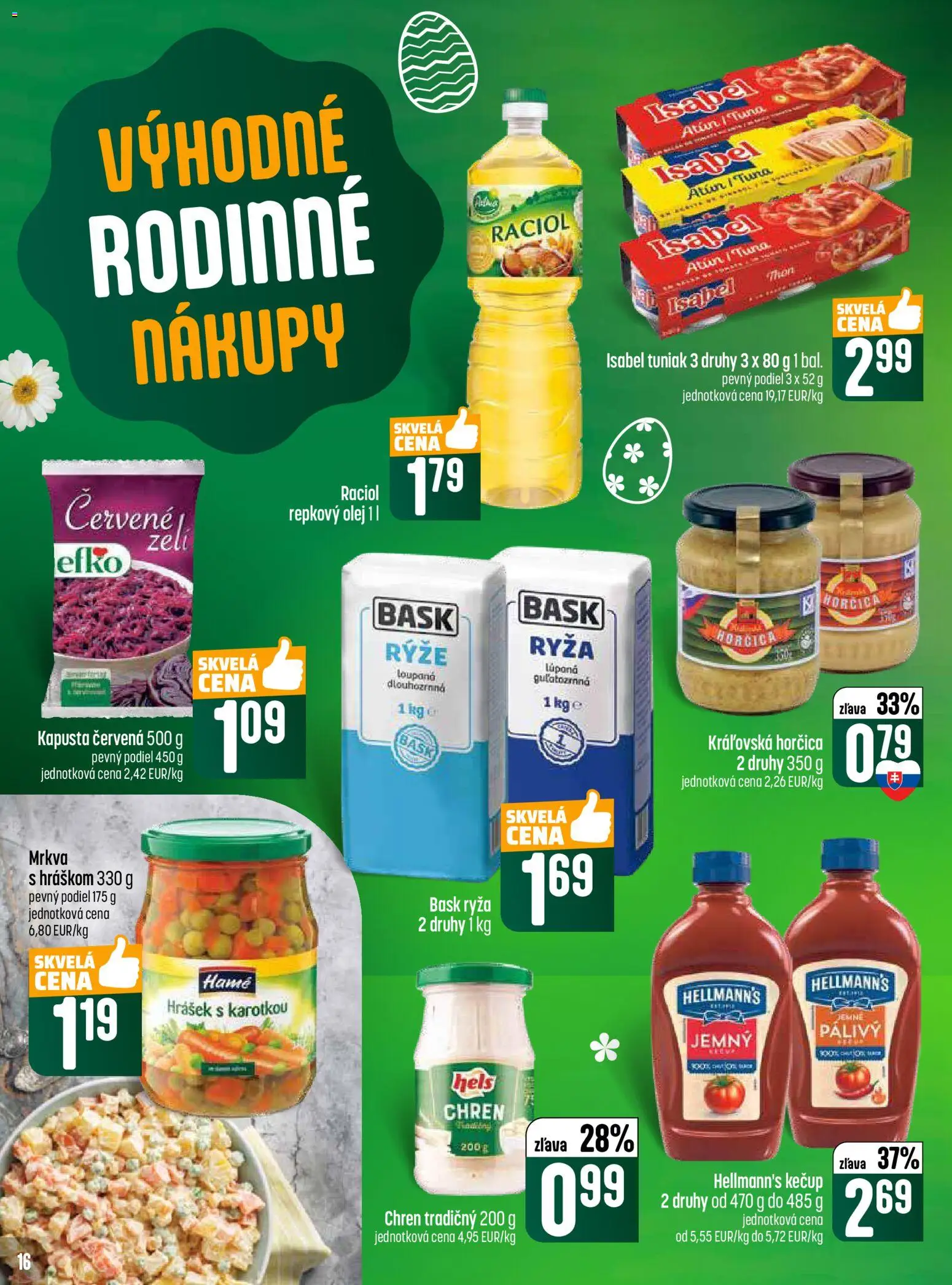 Nové COOP Jednota akcie – leták je platný od 26.03.2026 | Strana: 16 | Produkty: Kapusta, Chren, Repkový olej, Kečup