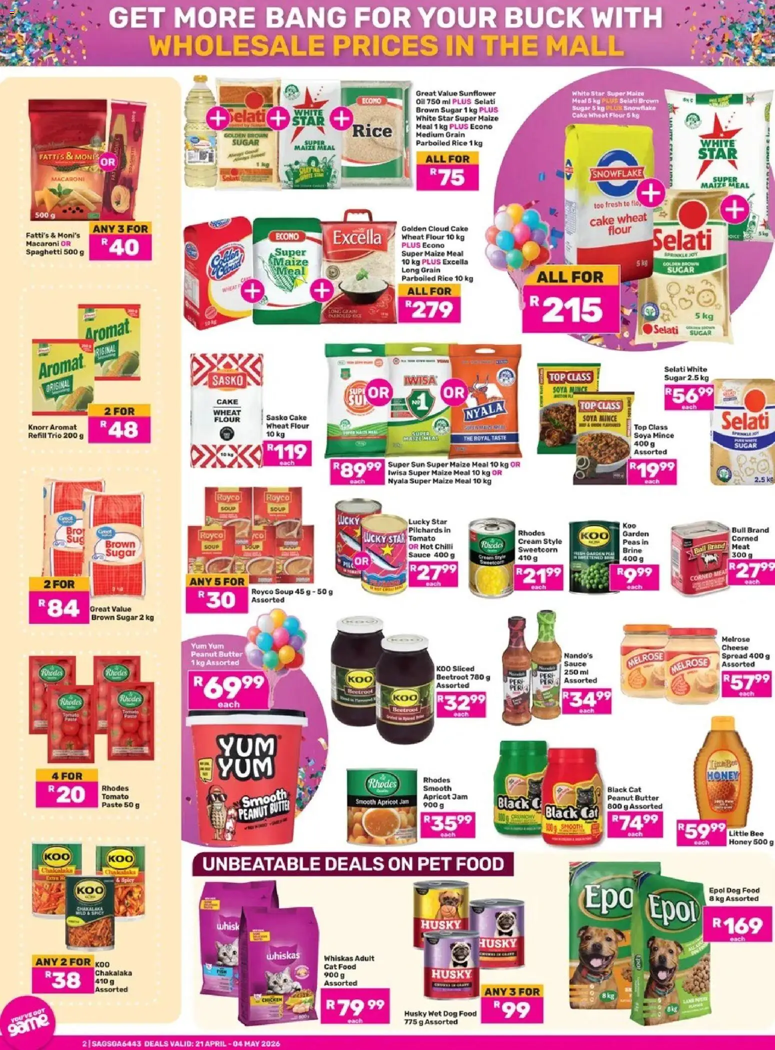 New Game catalogue – valid from 21.04.2026 | Page: 2 | Products: Pilchards, Aromat, Soya mince, Sauce