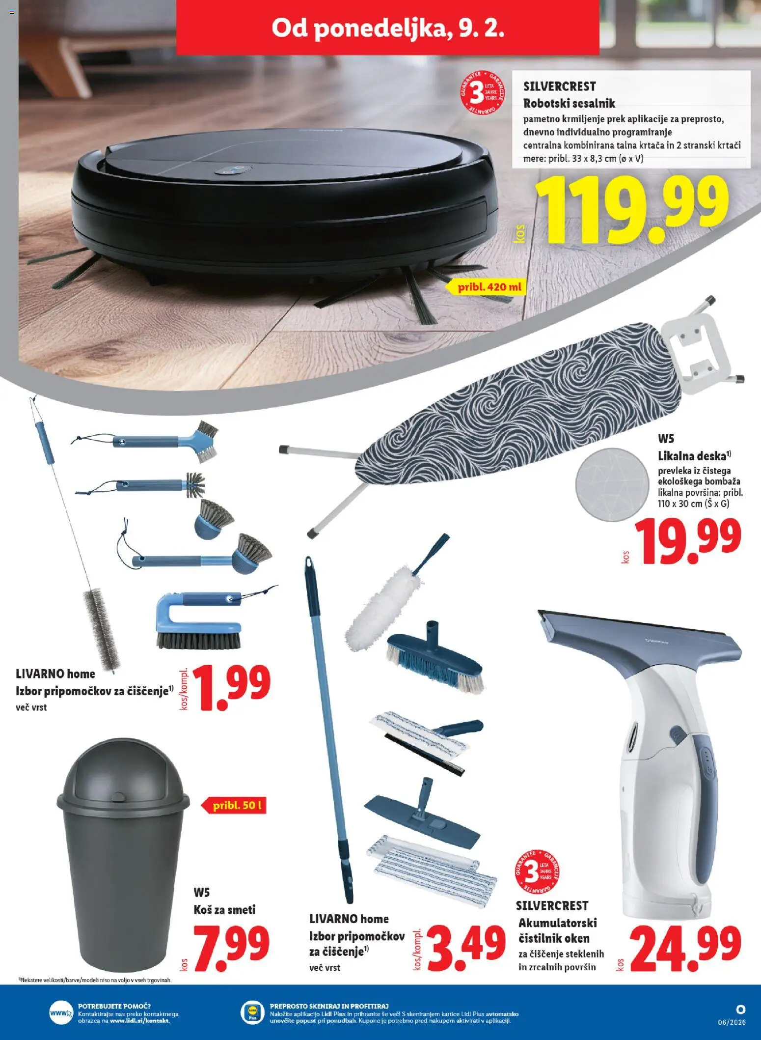 Novi Lidl katalog ponudbe – veljaven od 05.02.2026 | Stran: 57 | Izdelki: Kos, Krtaca, Koš za smeti, Sesalnik