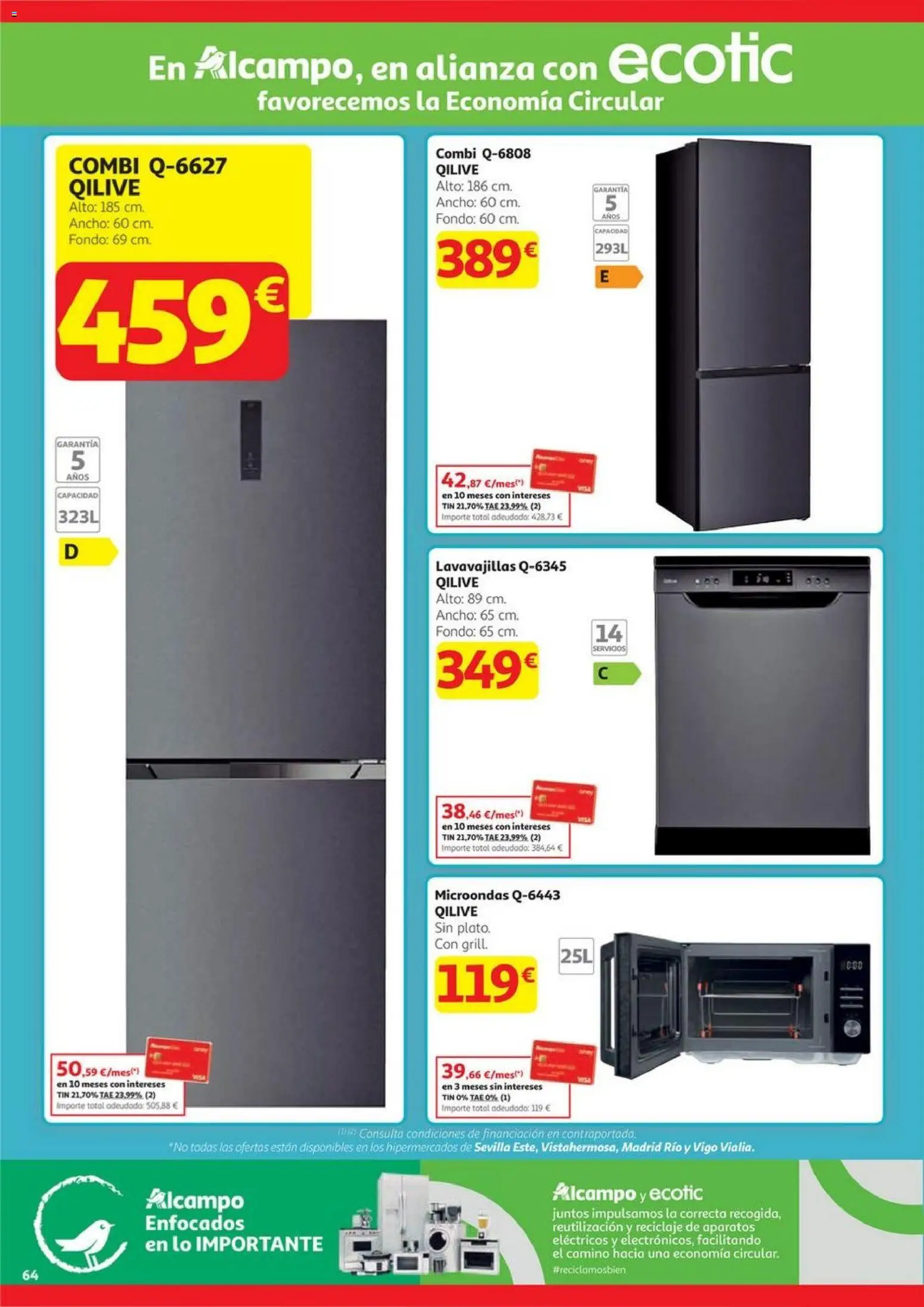 Alcampo - HG Madrid Unificado  │ válido desde el 23.10.2025 | Página: 64 | Productos: Lavavajillas, Combi