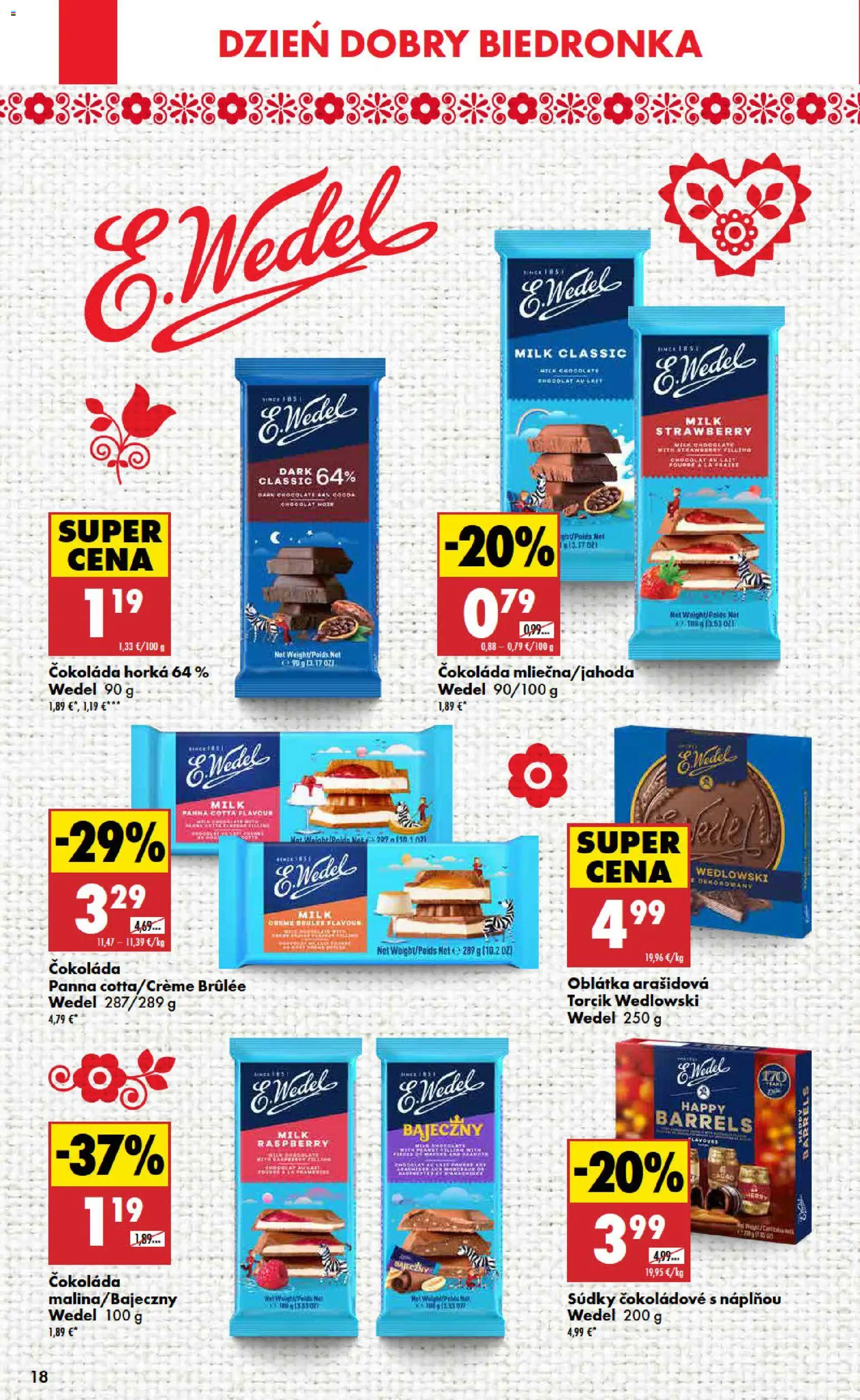 Nové Biedronka akcie – leták je platný od 12.02.2026 | Strana: 18 | Produkty: Čokoláda