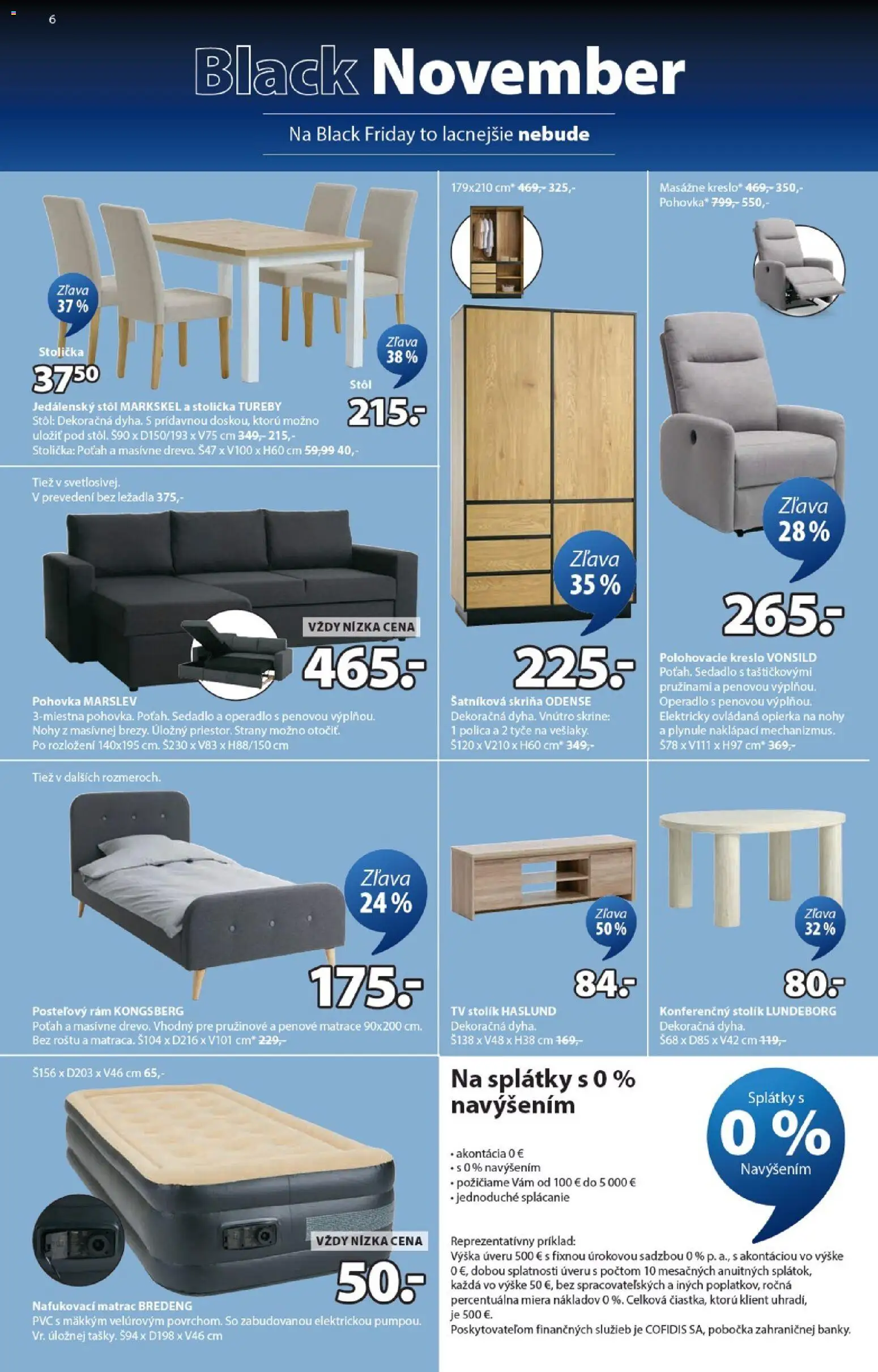 Nové JYSK akcie – leták je platný od 10.11.2025 | Strana: 6 | Produkty: Matrace, Matrac, Tv, Tv stolik