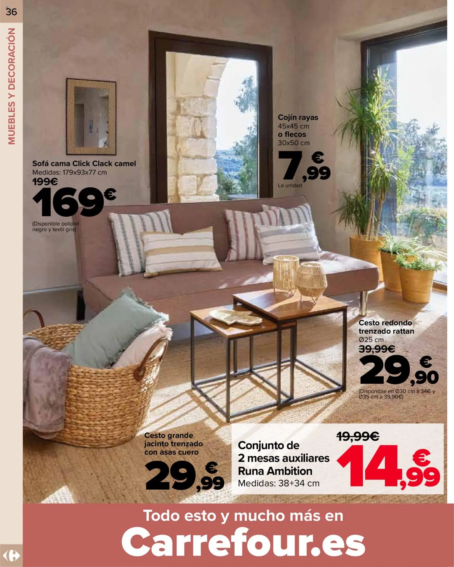 Carrefour folleto │ válido desde el 09.01.2026 | Página: 36 | Productos: Muebles, Sofá cama, Cojín, Sofá