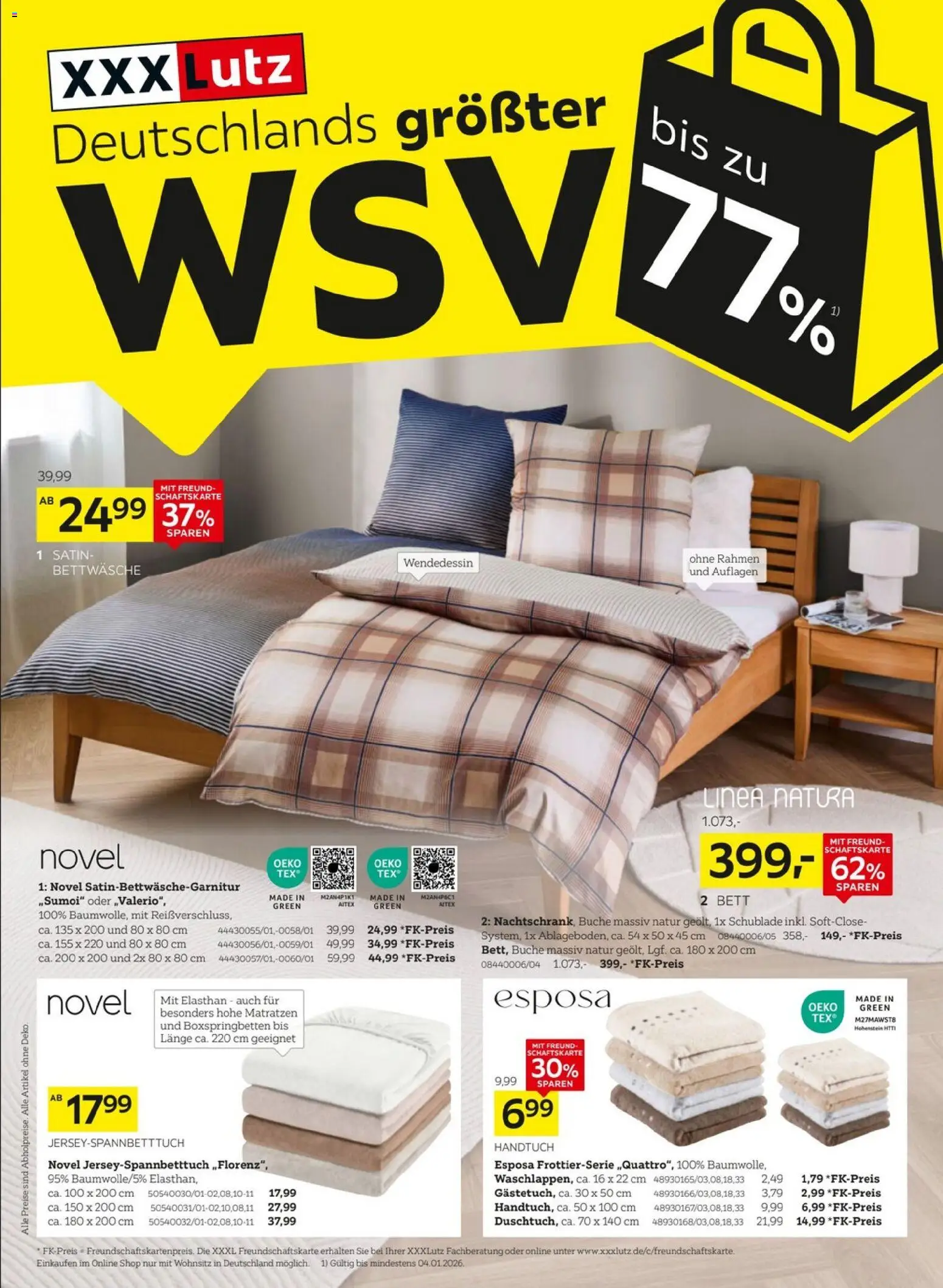 XXXL Lutz - Deutschlands größter WSV – gültig ab 27.11.2025 | Seite: 1 | Produkte: Bett, Bettwäsche