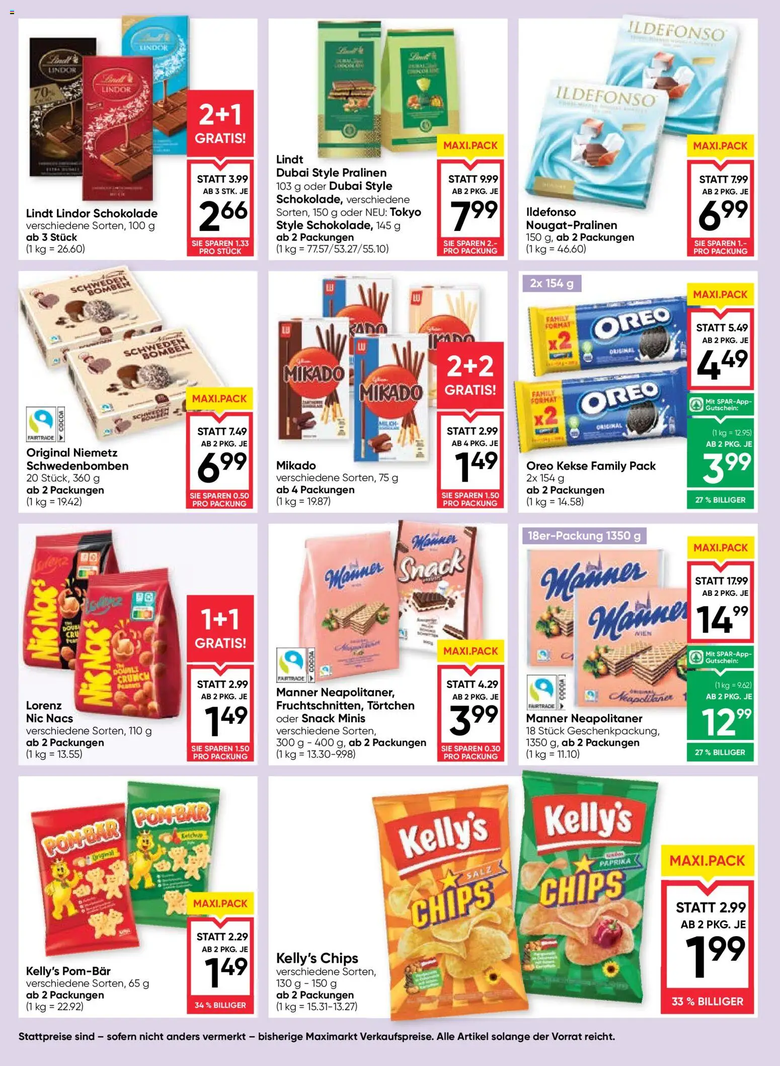 Maximarkt Flugblatt gültig ab 23.04.2026 | Seite: 12 | Produkte: Chips, Kekse, Salz, Schokolade