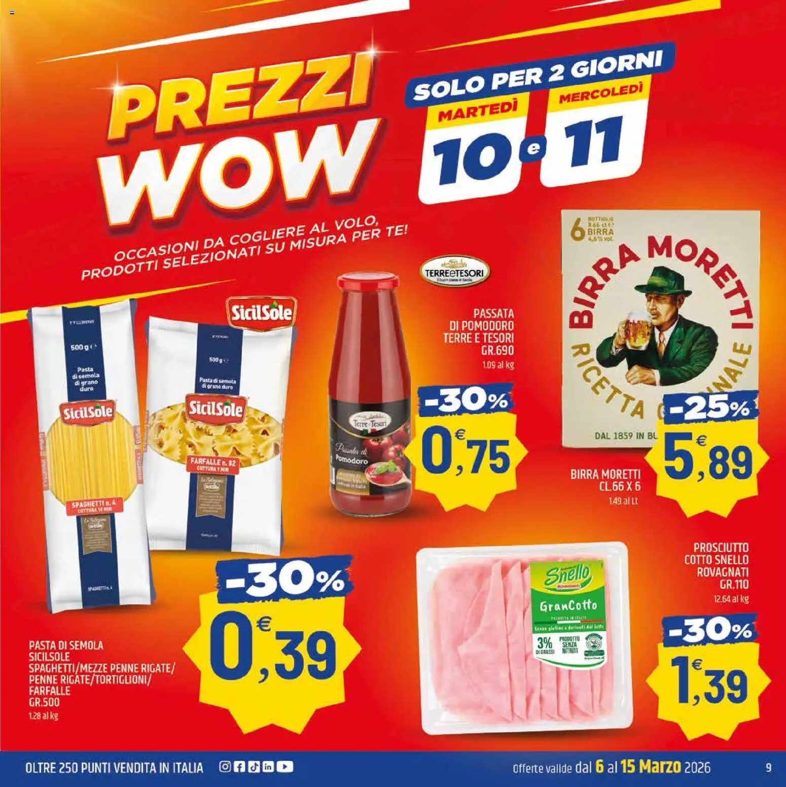 Volantino ARD Discount del 06.03.2026 | Pagina: 9 | Prodotti: Birra, Tè, Birra Moretti, Penne