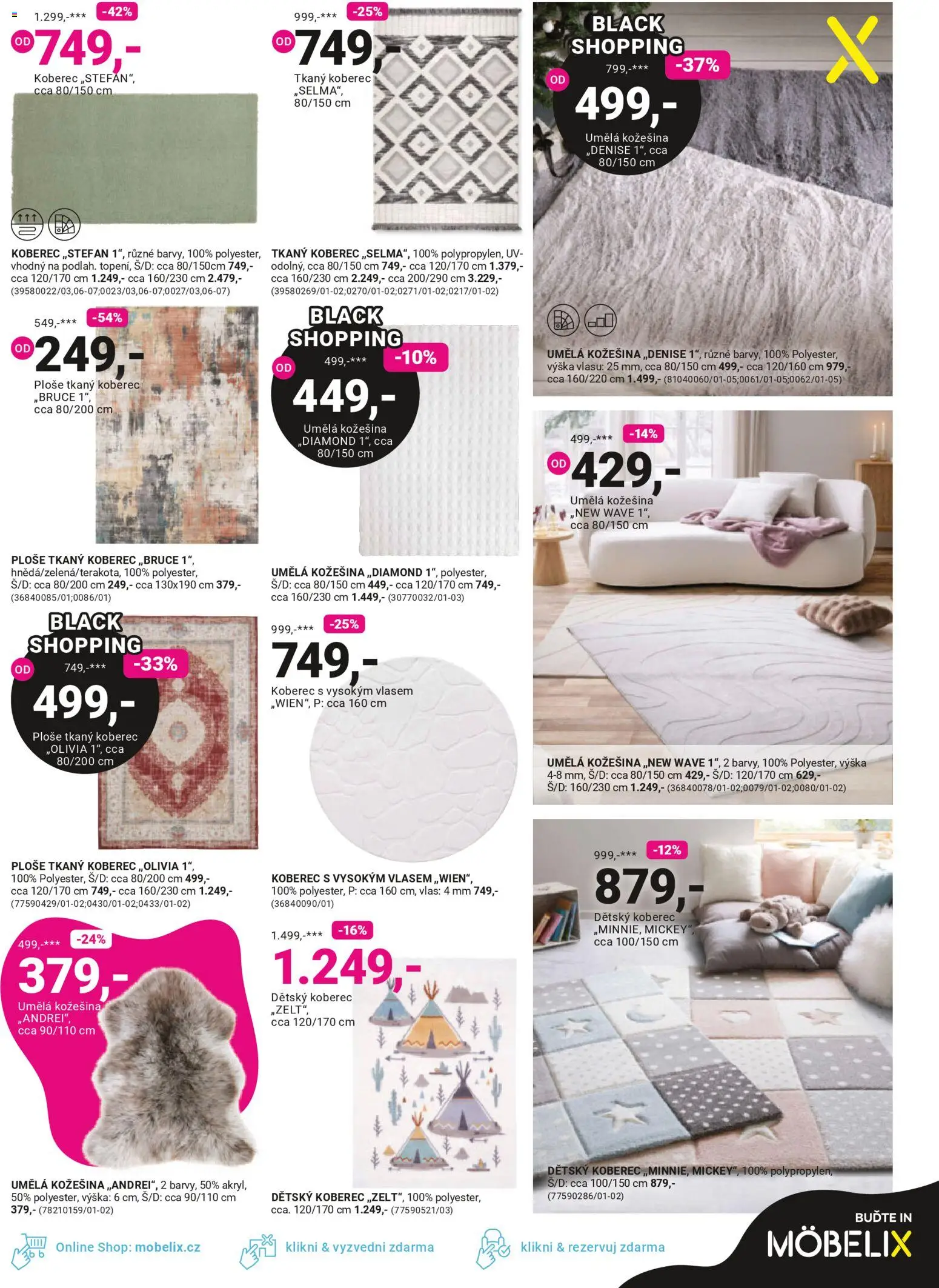 Möbelix Black Friday od 24.11.2025 | Strana: 15 | Produkty: Dětský koberec, Umělá kožešina, Koberec