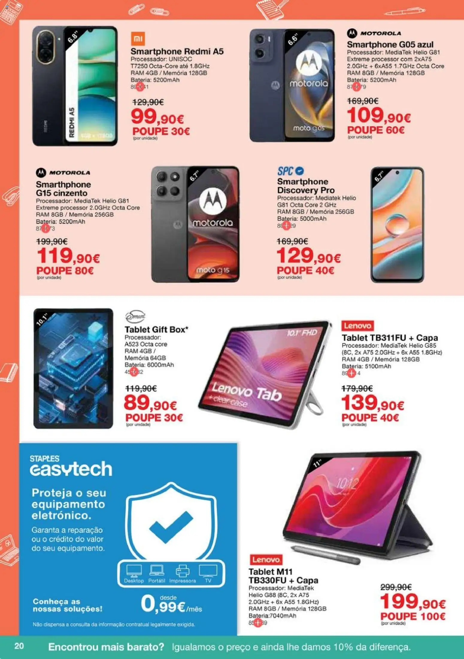 Staples - Folheto Regresso ao Escritório 2026 │ válido de 05.01.2026 | Página: 20 | Produtos: Smartphone, Impressora, Bateria, Tablet