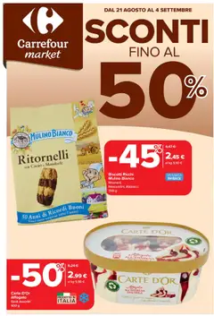 Anteprima del volantino Carrefour	Market catalogo valido a partire dal 21.08.2025