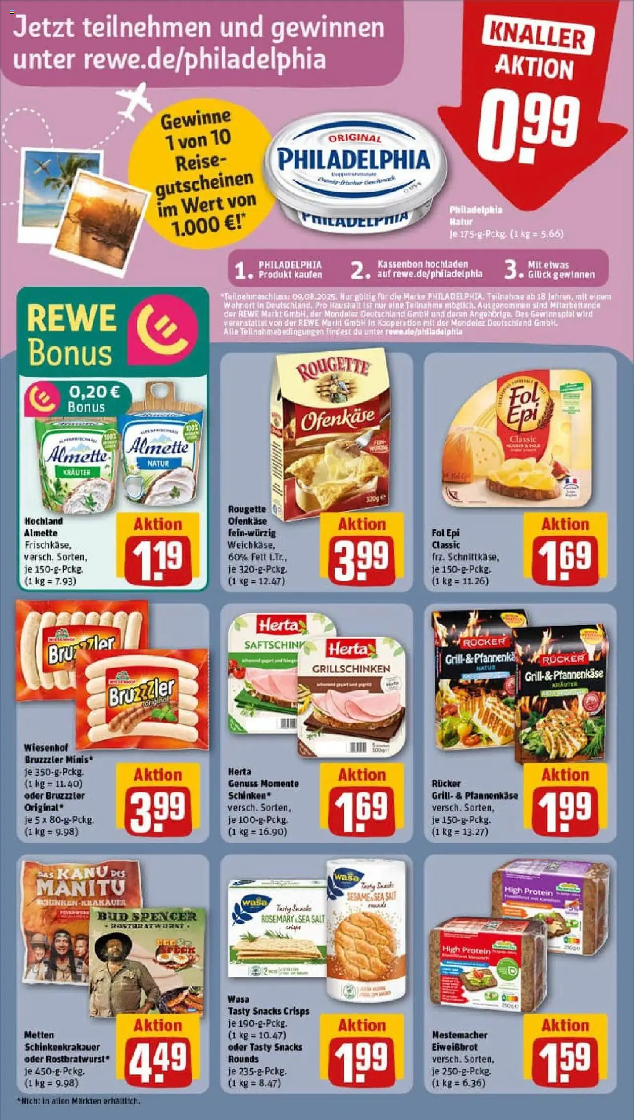 Rewe prospekt Aachen	 - gültig ab dem 03.08.2025 | Seite: 10 | Produkte: Almette, Philadelphia, Rougette ofenkase, Schinken