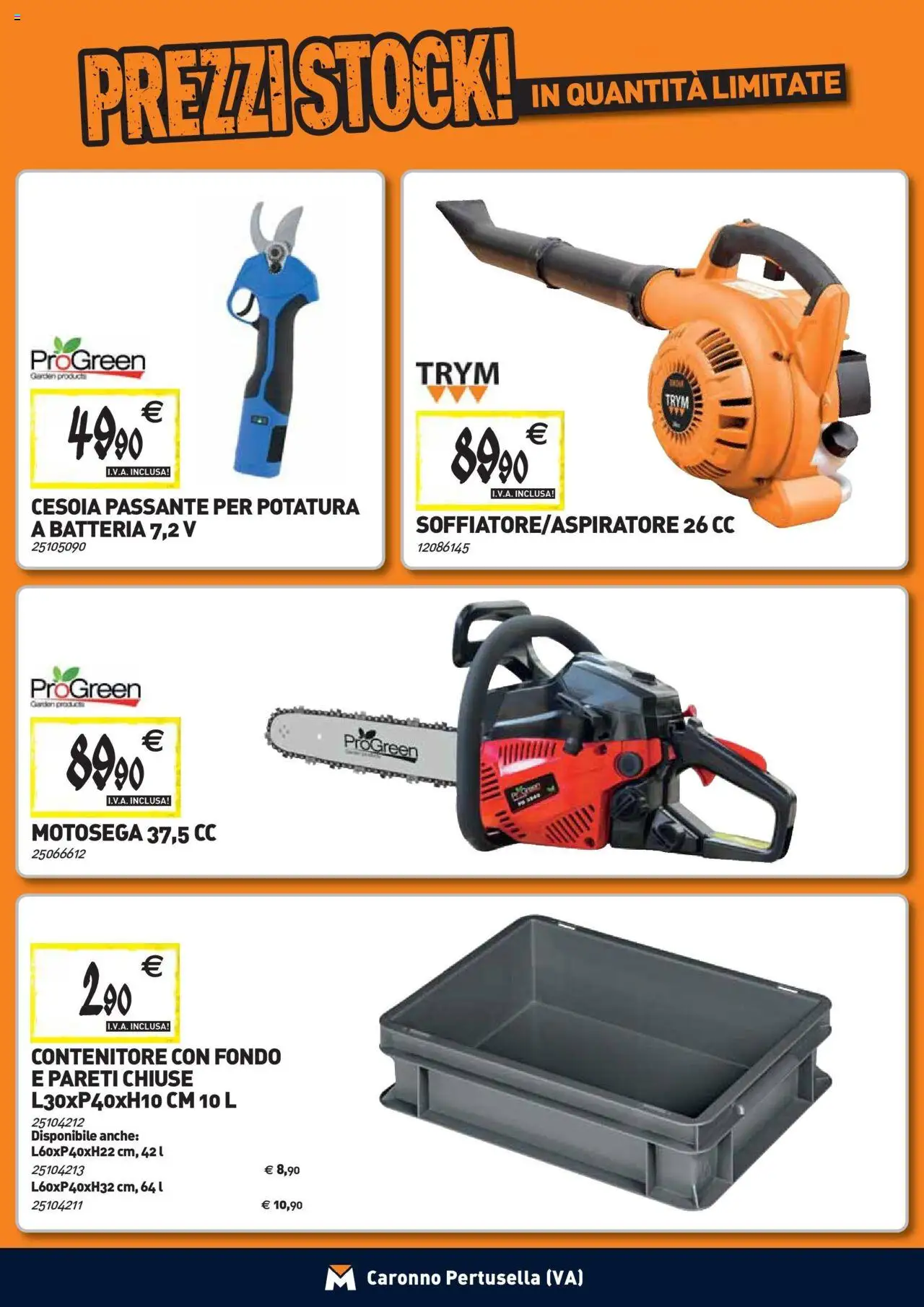 Volantino TECNOMAT del 24.09.2025 | Pagina: 26 | Prodotti: Motosega, Contenitore, Batteria