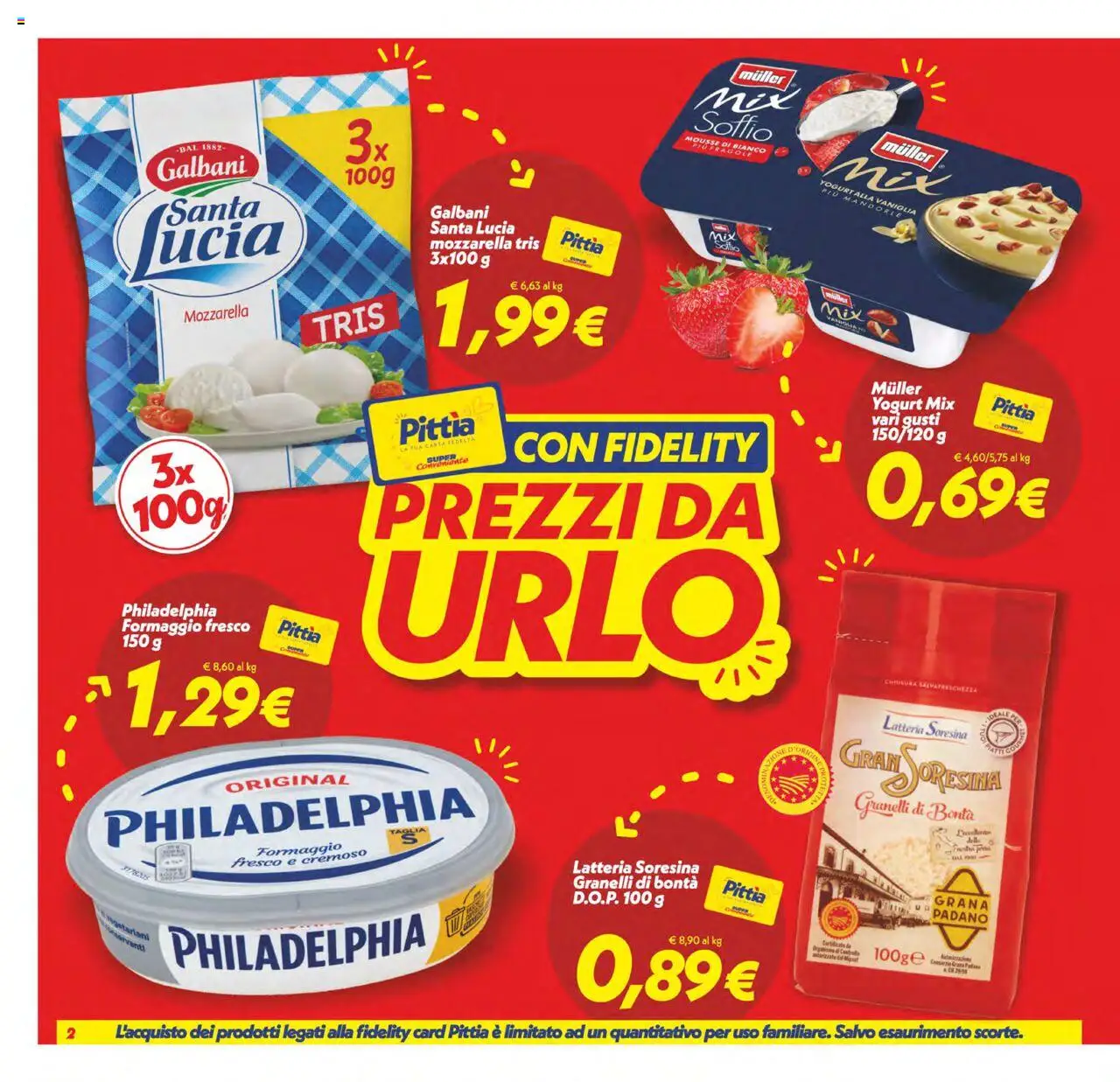 Volantino SuperConveniente del 13.10.2025 | Pagina: 2 | Prodotti: Yogurt, Formaggio, Mandorle, Grana Padano