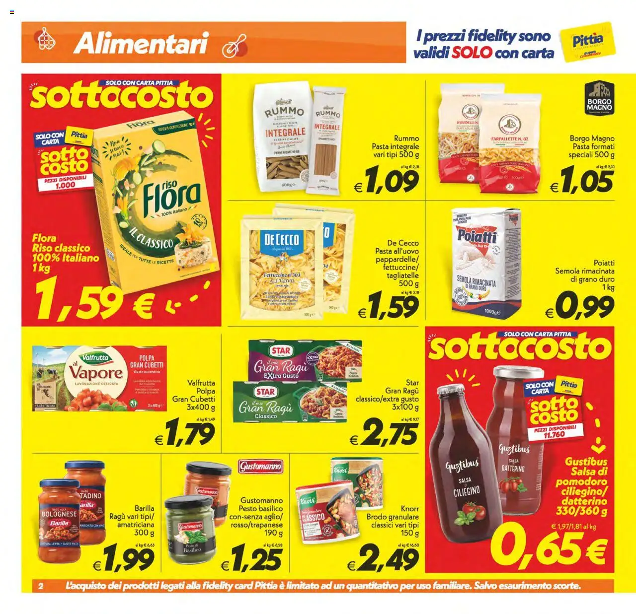 Volantino SuperConveniente del 03.10.2025 | Pagina: 2 | Prodotti: Riso, Salsa, Pesto, Fettuccine