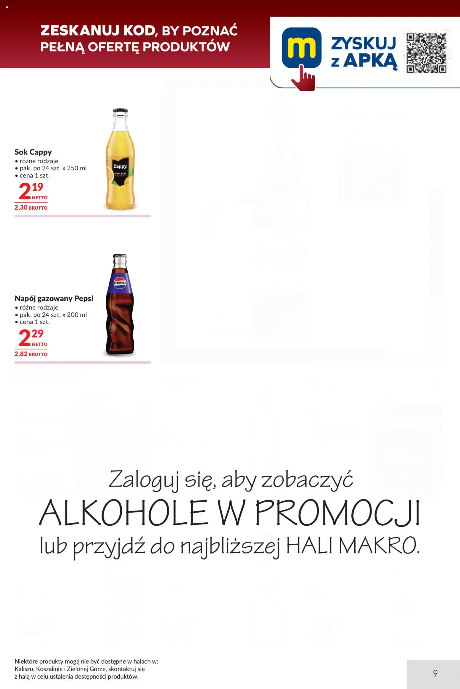 Makro gazetka - Oferta dla gastronomii od 07.04.2026 | Strona: 9 | Produkty: Pepsi, Sok