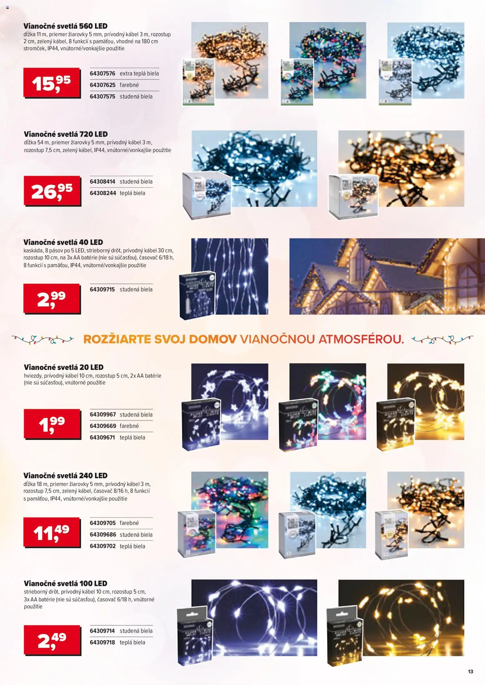 Nové Kinekus akcie – leták je platný od 01.11.2025 | Strana: 13 | Produkty: Žiarovky, Led, Kábel