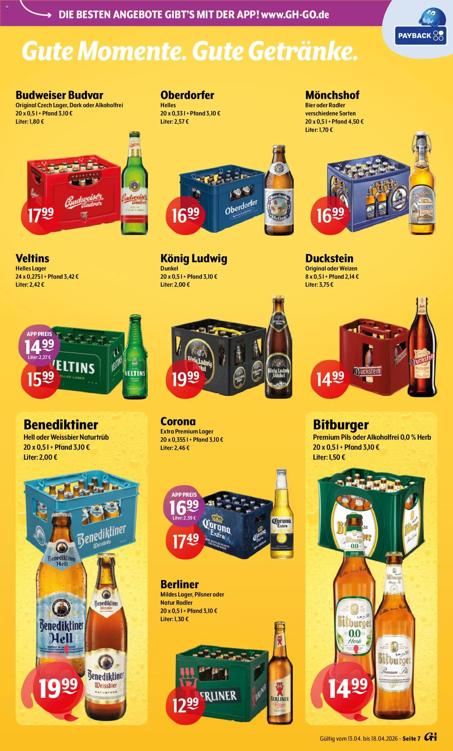 Getränke Hoffmann - Brandenburg – gültig ab 13.04.2026 | Seite: 7 | Produkte: Berliner, Bier, Weißbier, Budweiser