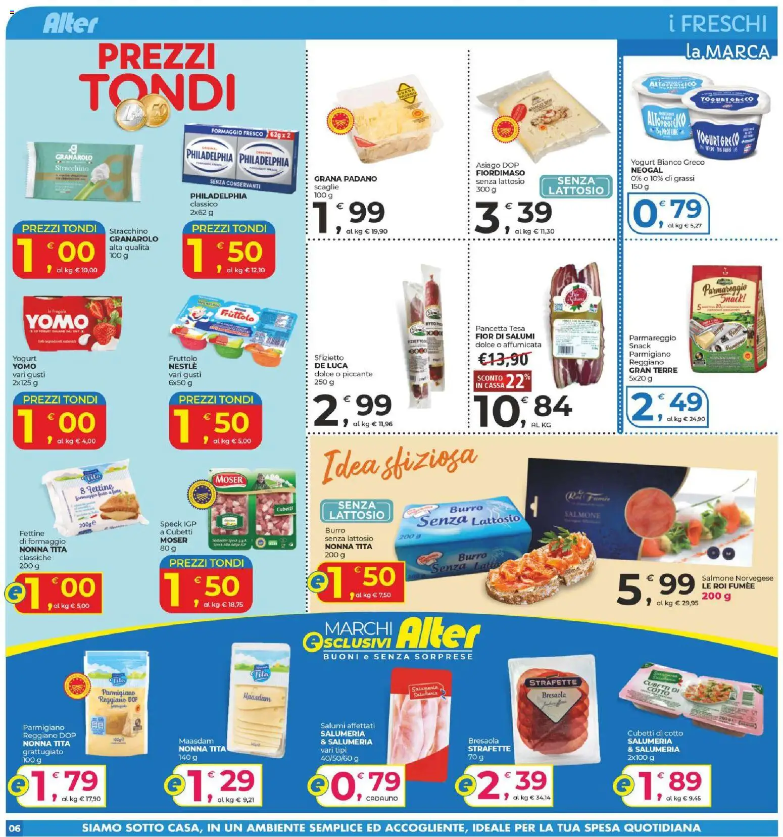 Volantino Alter Discount del 22.04.2026 | Pagina: 6 | Prodotti: Yogurt, Bresaola, Burro, Grana Padano
