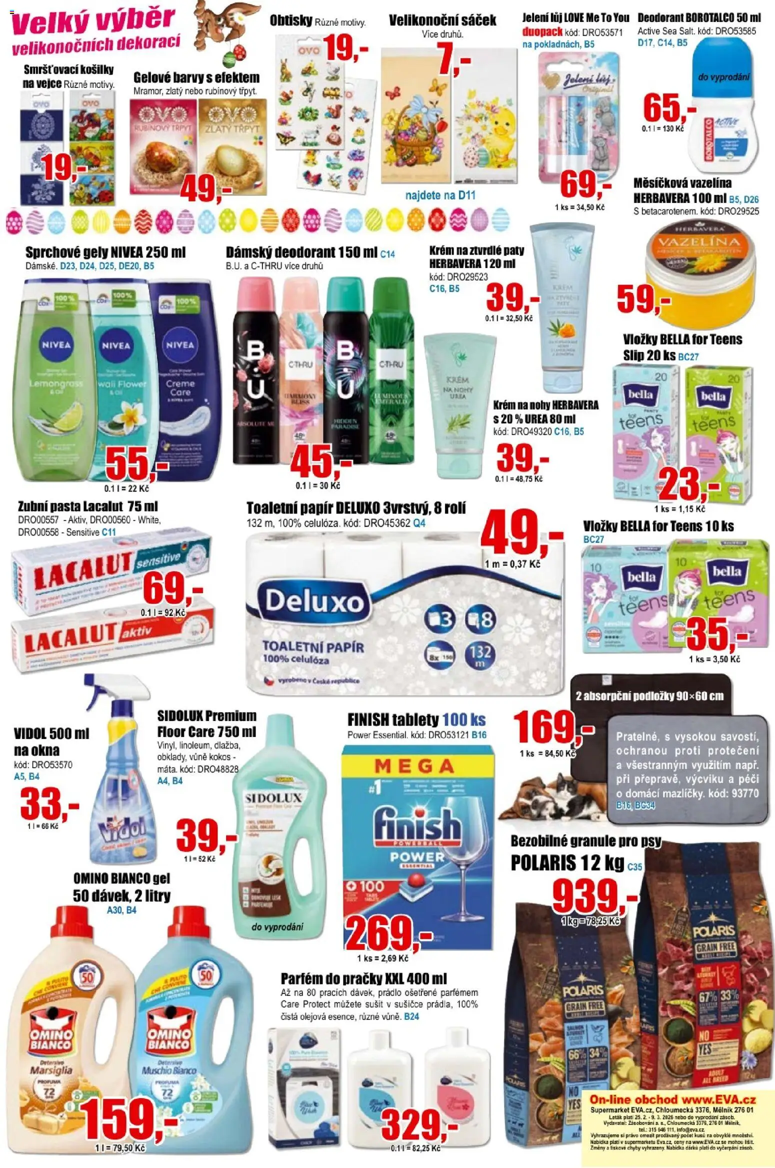 Eva supermarket leták od 25.02.2026 | Strana: 6 | Produkty: Vejce, Granule, Parfém, Lacalut Aktiv