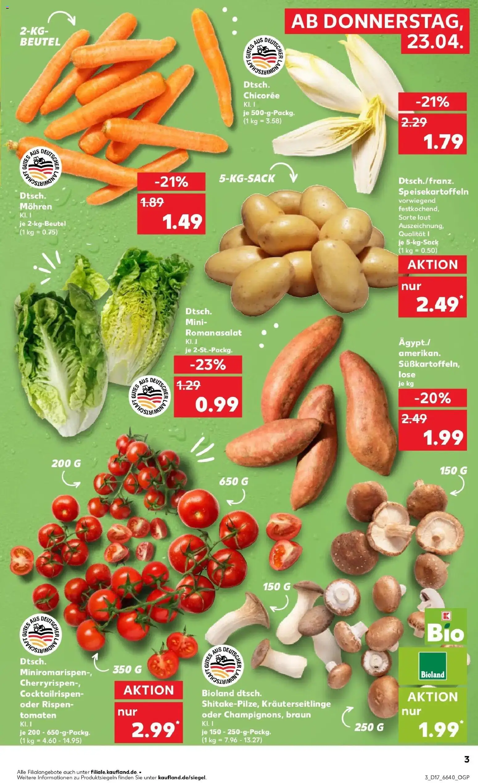 Kaufland Prospekt Cham	 – gültig ab 23.04.2026 | Seite: 3 | Produkte: Tomaten, Mohren
