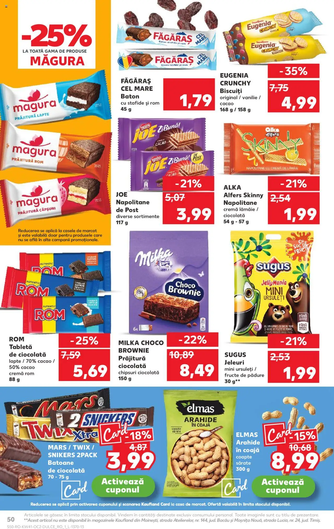 Noul catalog Kaufland – valabil de la 08.10.2025 | Pagină: 50 | Produse: Arahide, Cremă, Chipsuri, Biscuiți