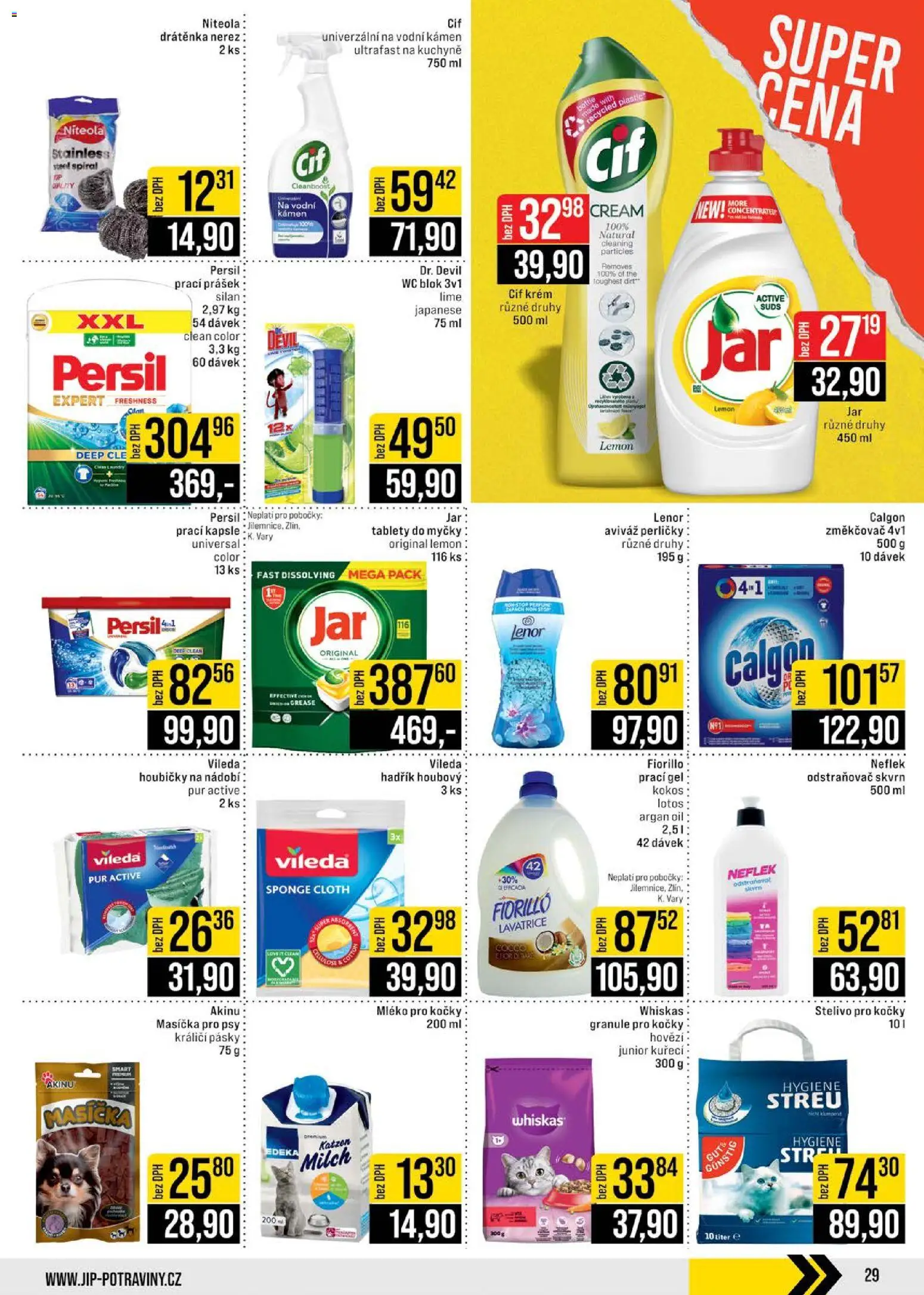 Jip leták - Cash & Carry od 05.11.2025 | Strana: 29 | Produkty: Krém, Silan, Persil, Kuchyně