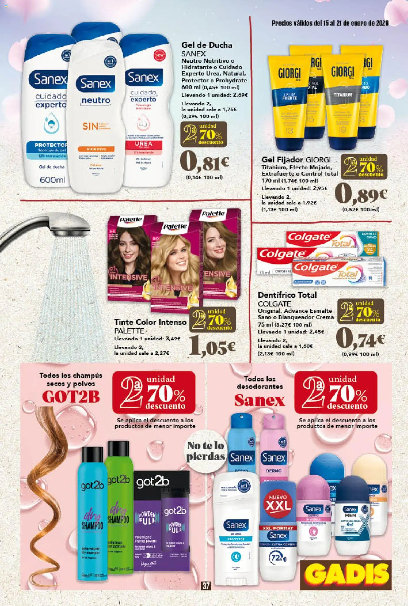 Gadis - folleto │ válido desde el 15.01.2026 | Página: 37 | Productos: Gel de ducha, Crema, Té, Ducha