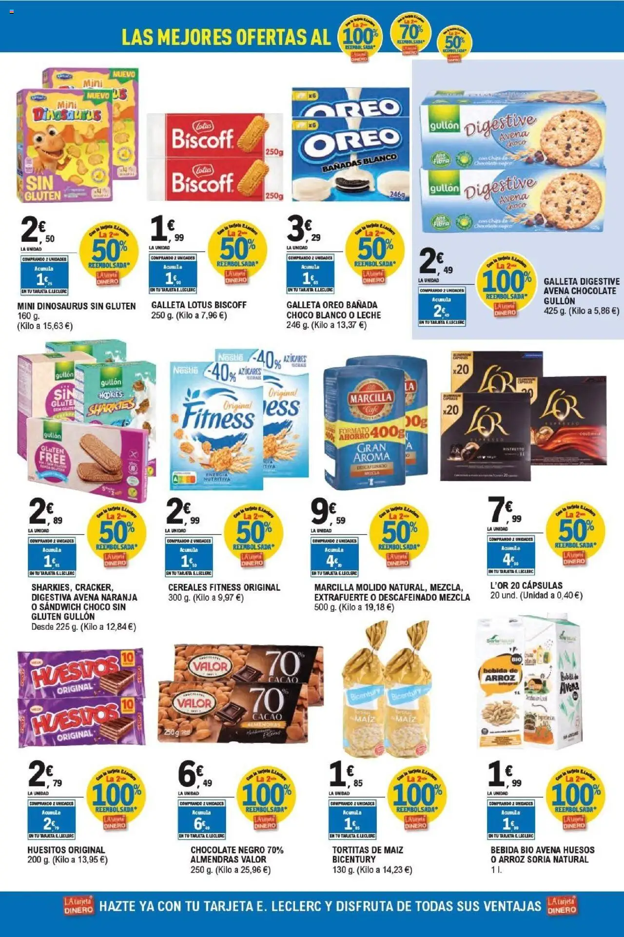 E.Leclerc folleto │ válido desde el 22.10.2025 | Página: 19 | Productos: Leche, Chocolate, Cereales Fitness, Φρυγανιές σικάλεως