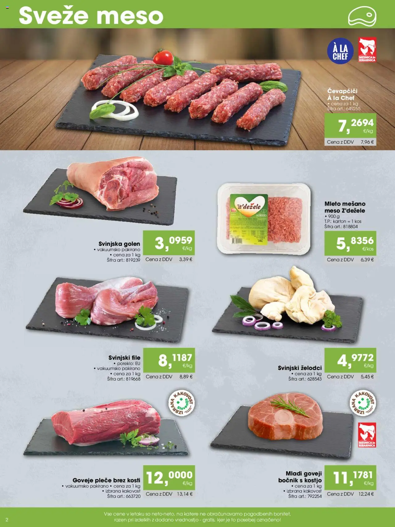 Novi Tuš katalog ponudbe – veljaven od 07.10.2025 | Stran: 2 | Izdelki: Čevapčiči, Kos