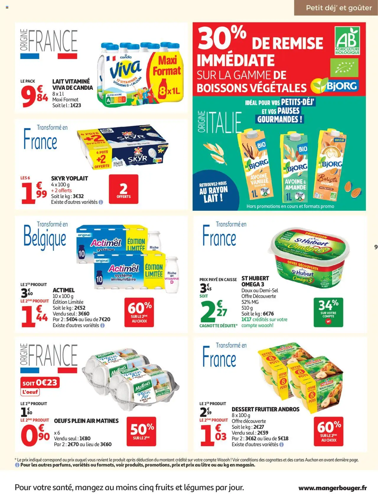 {H1} | Page: 9 | Produits: Amande, Poire, Lait, Œufs