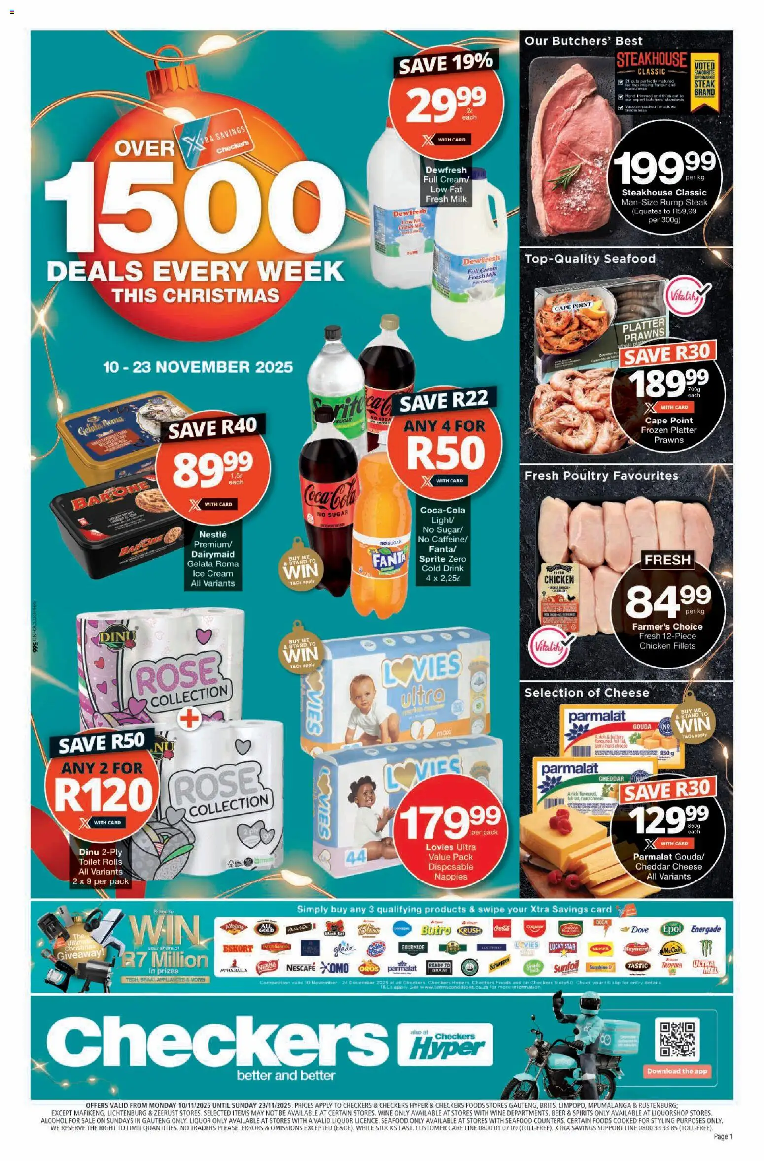 New Checkers catalogue – valid from 09.11.2025 | Page: 1 | Products: Steak, Toilet, Wine, Beer