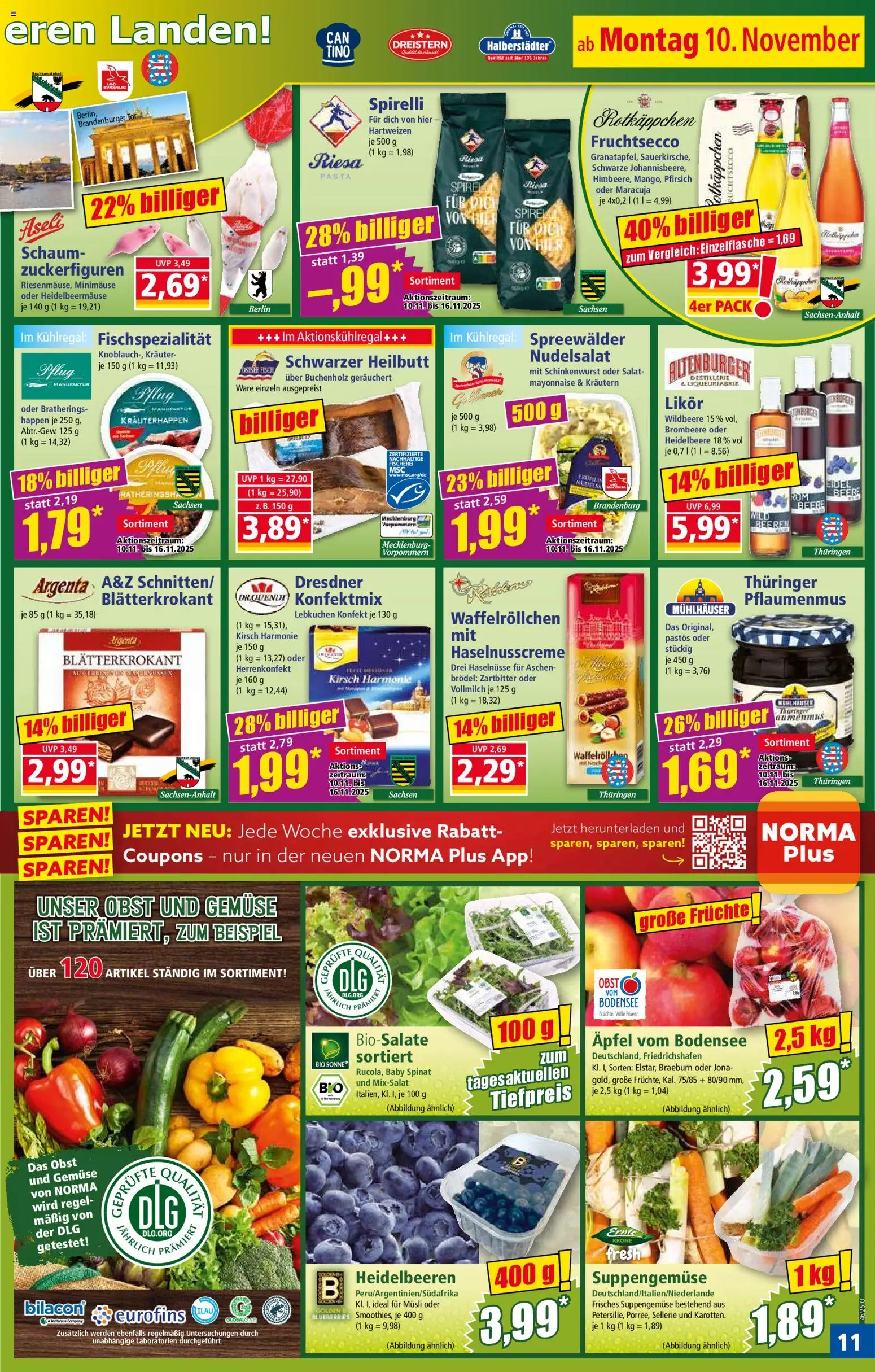 Norma Prospekt 	 – gültig ab 10.11.2025 | Seite: 11 | Produkte: Obst, Mayonnaise, Pfirsich, Rotkäppchen