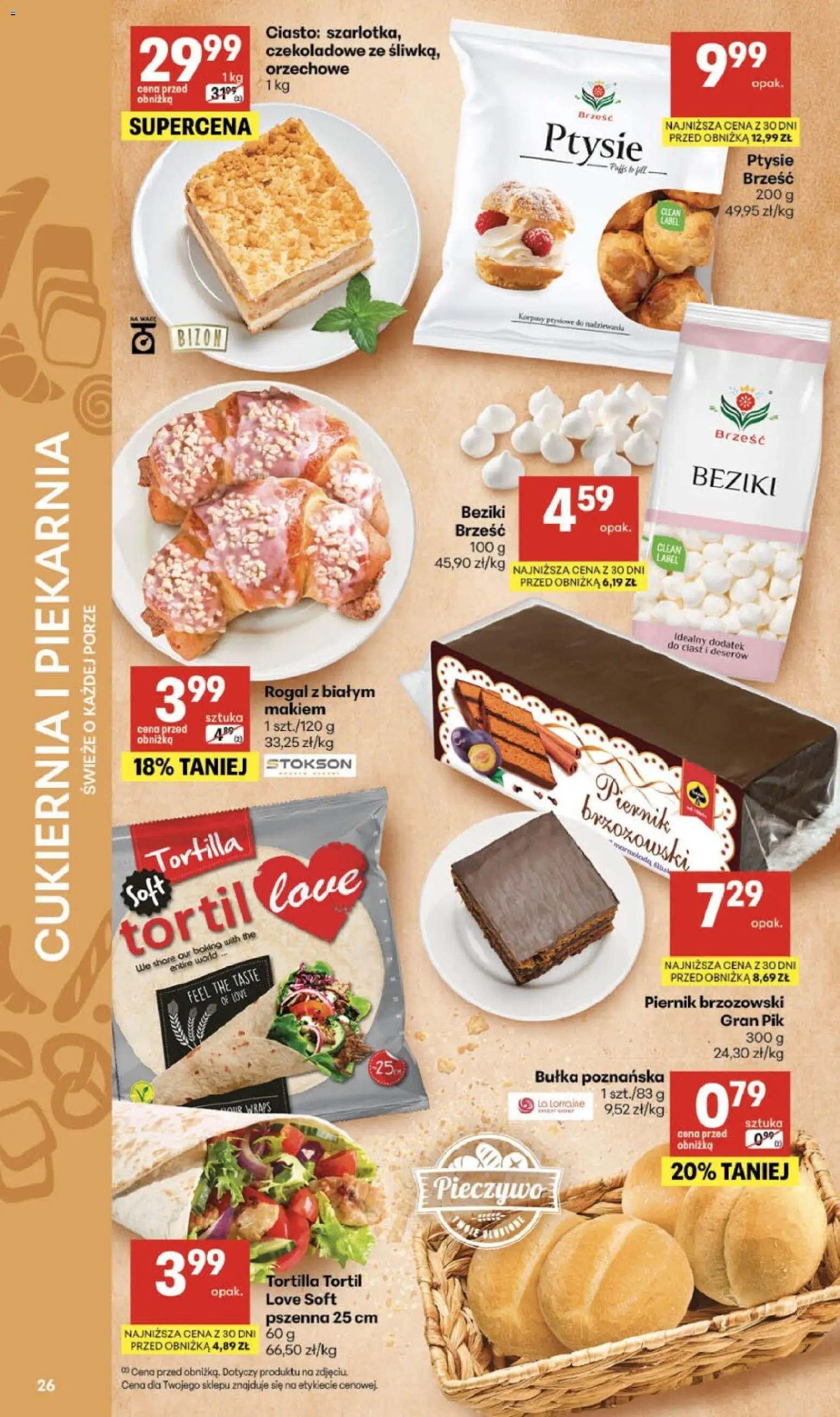Delikatesy Centrum gazetka - Sklepy Własne od 19.03.2026 | Strona: 26 | Produkty: Pieczywo, Ciasto, Piekarnia, Bułka