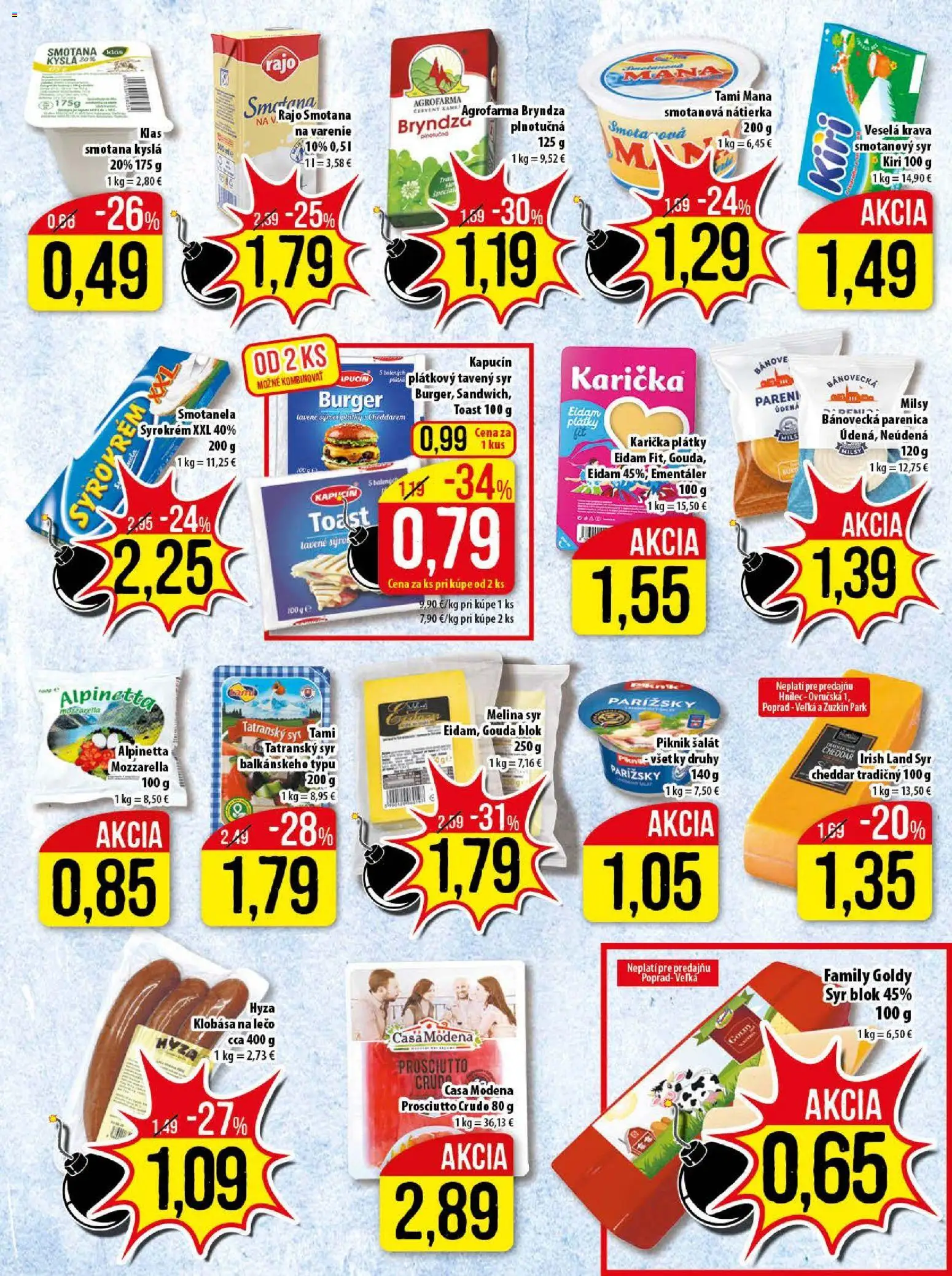 Nové Klas akcie – leták je platný od 10.11.2025 | Strana: 9 | Produkty: Syr, Smotana, Mozzarella, Šalát