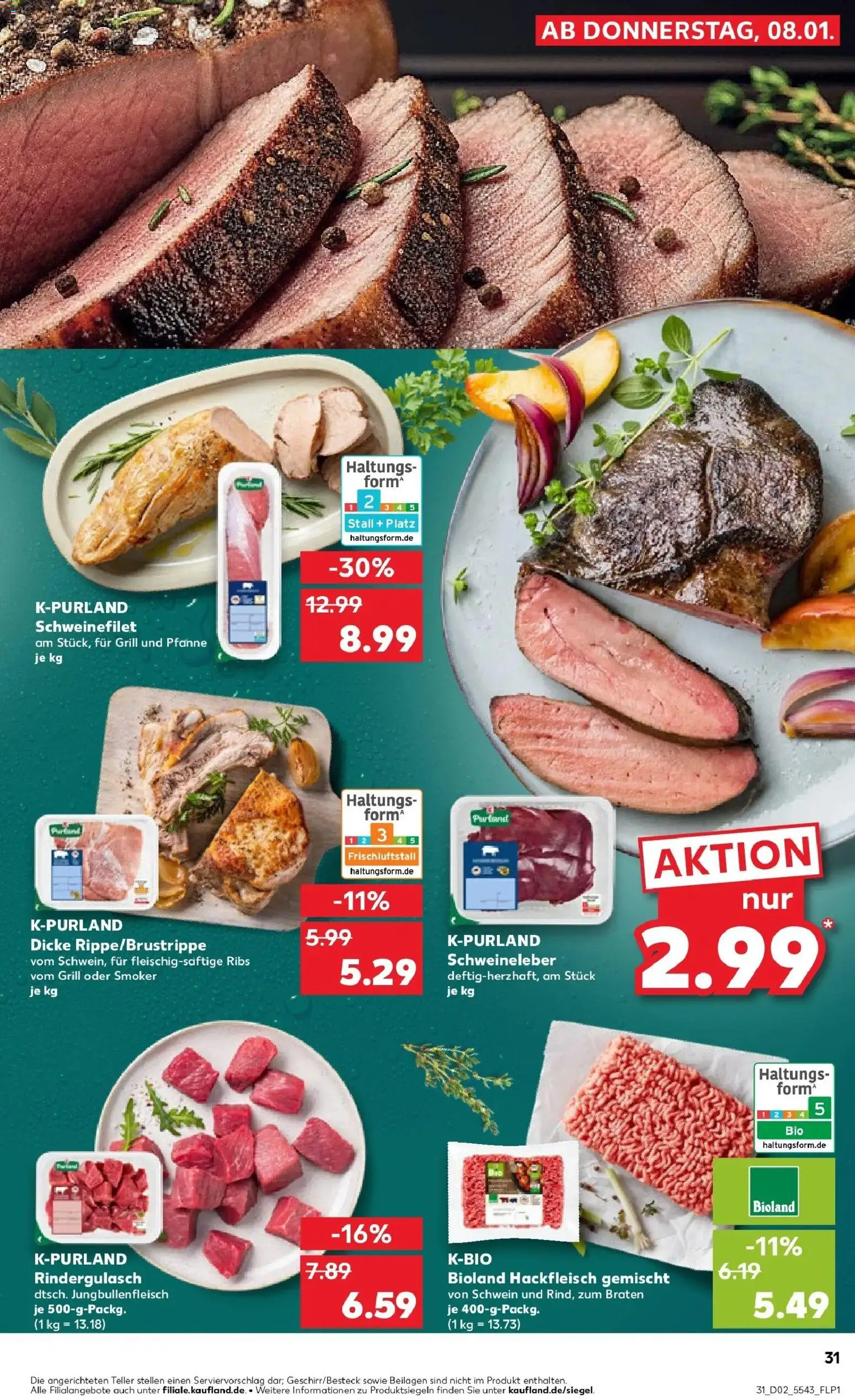 Kaufland prospekt Wesel	 – gültig ab 11.01.2026 | Seite: 31 | Produkte: Grill, Rindergulasch, Schweinefilet, Hackfleisch