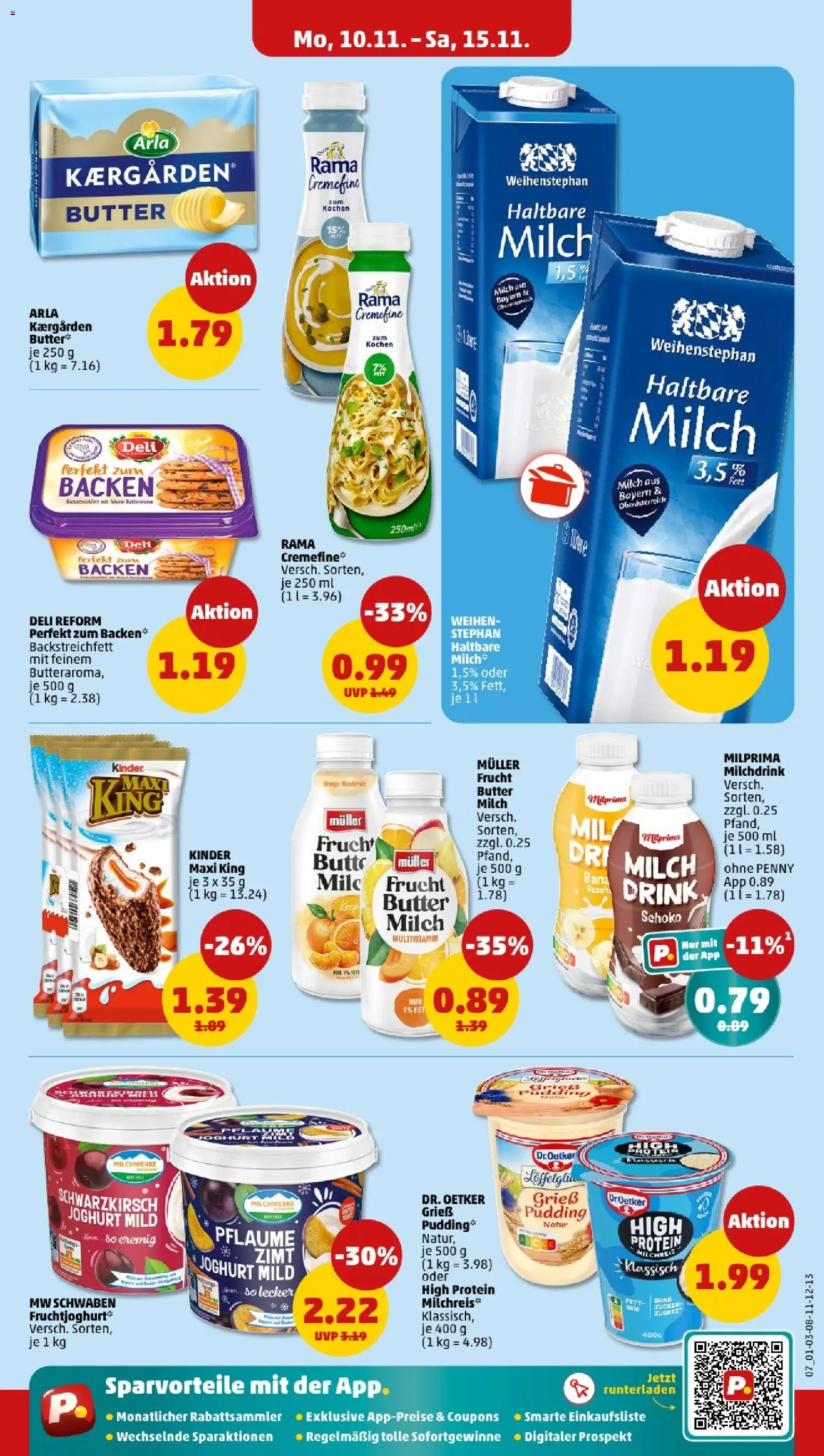 Penny - Niedersachsen – gültig ab 10.11.2025 | Seite: 7 | Produkte: Milch, Butter, Haltbare milch, Weihenstephan butter