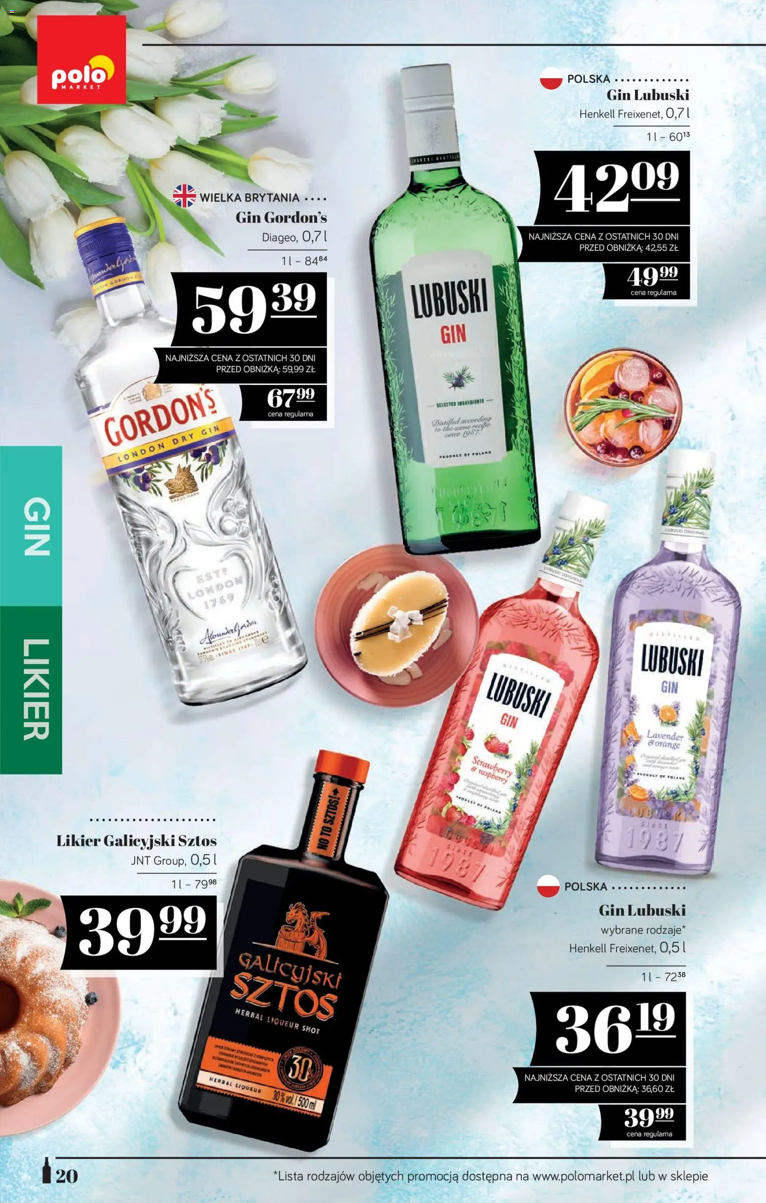 POLOmarket katalog - Alkoholi od 19.03.2026 | Strona: 20 | Produkty: Gin Lubuski, Gin Gordon's, Gin