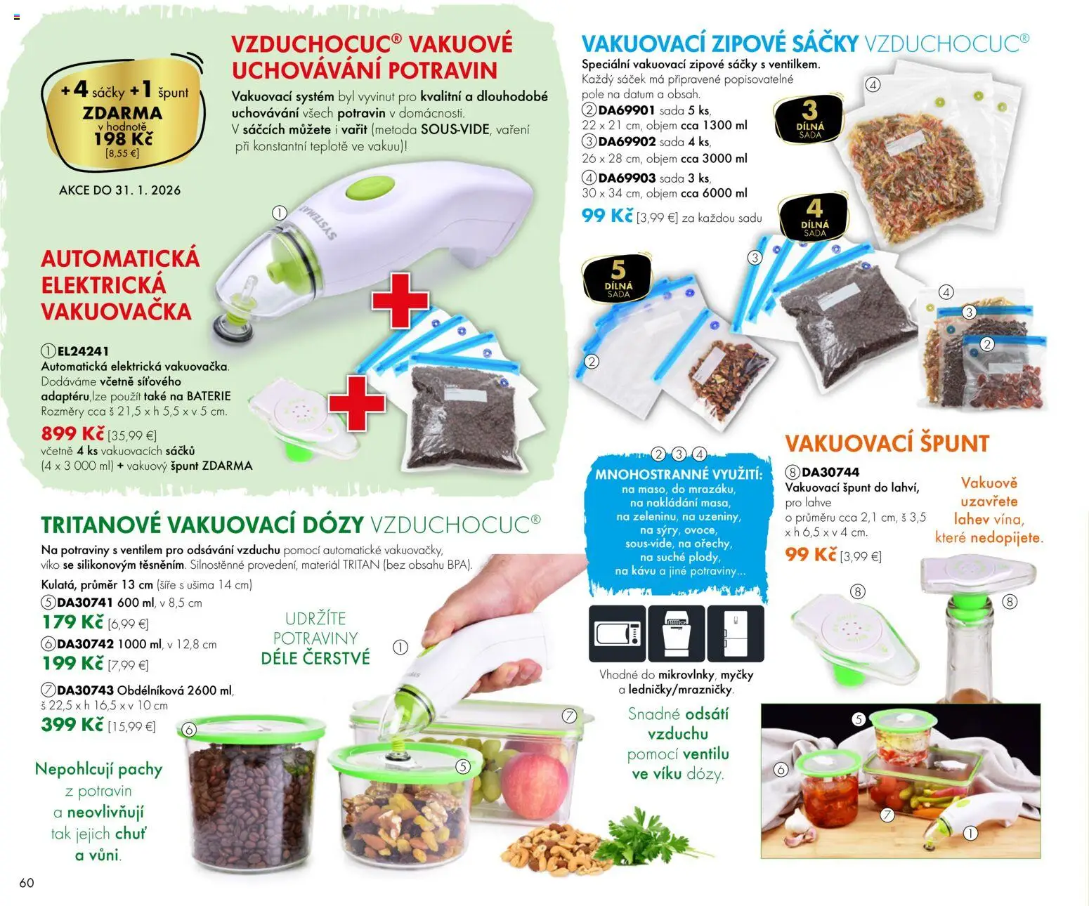Nové Dedra akcie – leták je platný od 01.01.2026 | Strana: 60 | Produkty: Vákuovačka