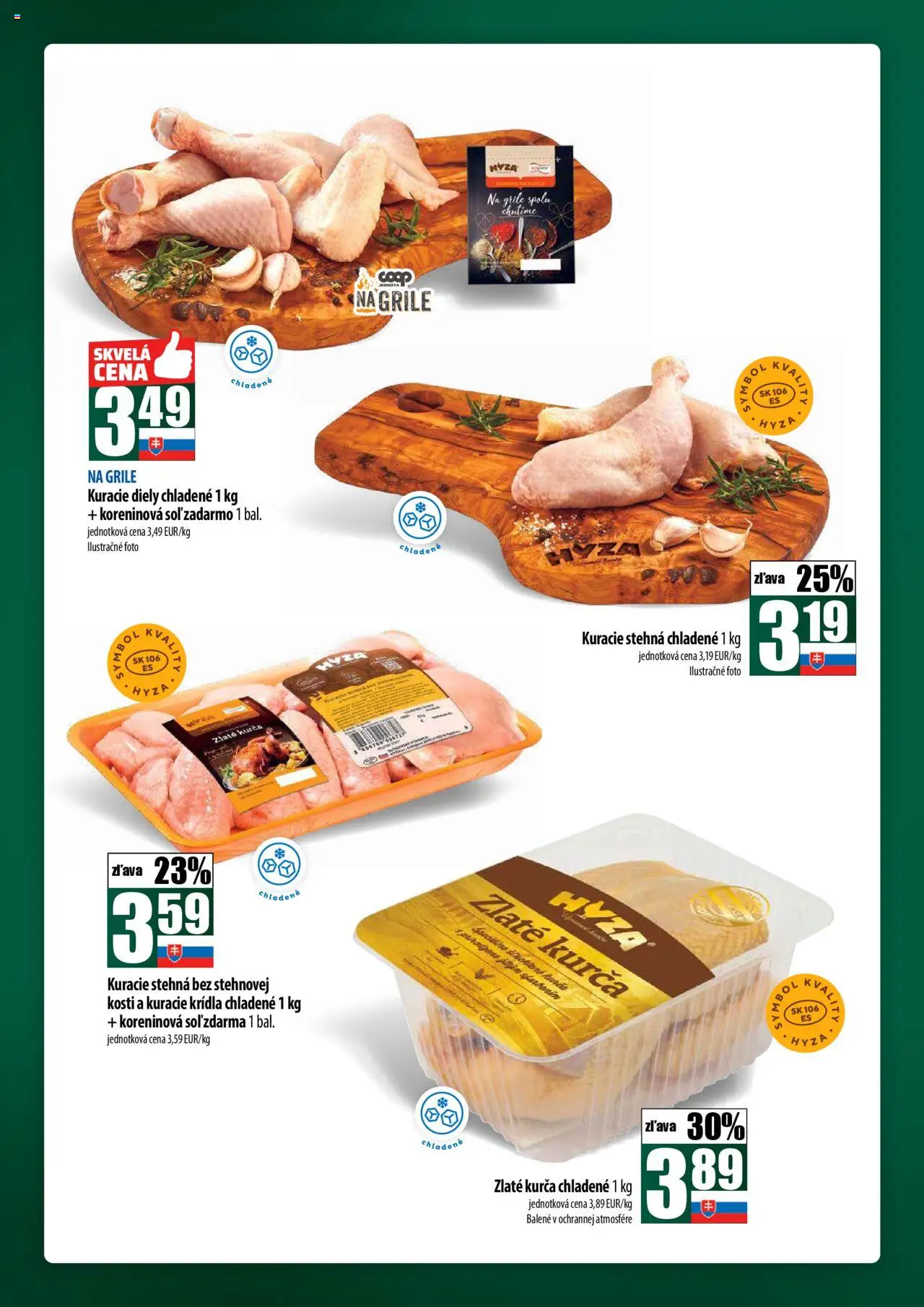 Nové COOP Jednota akcie – leták je platný od 18.09.2025 | Strana: 6 | Produkty: Kuracie stehná, Soľ, Kuracie krídla, Kurča