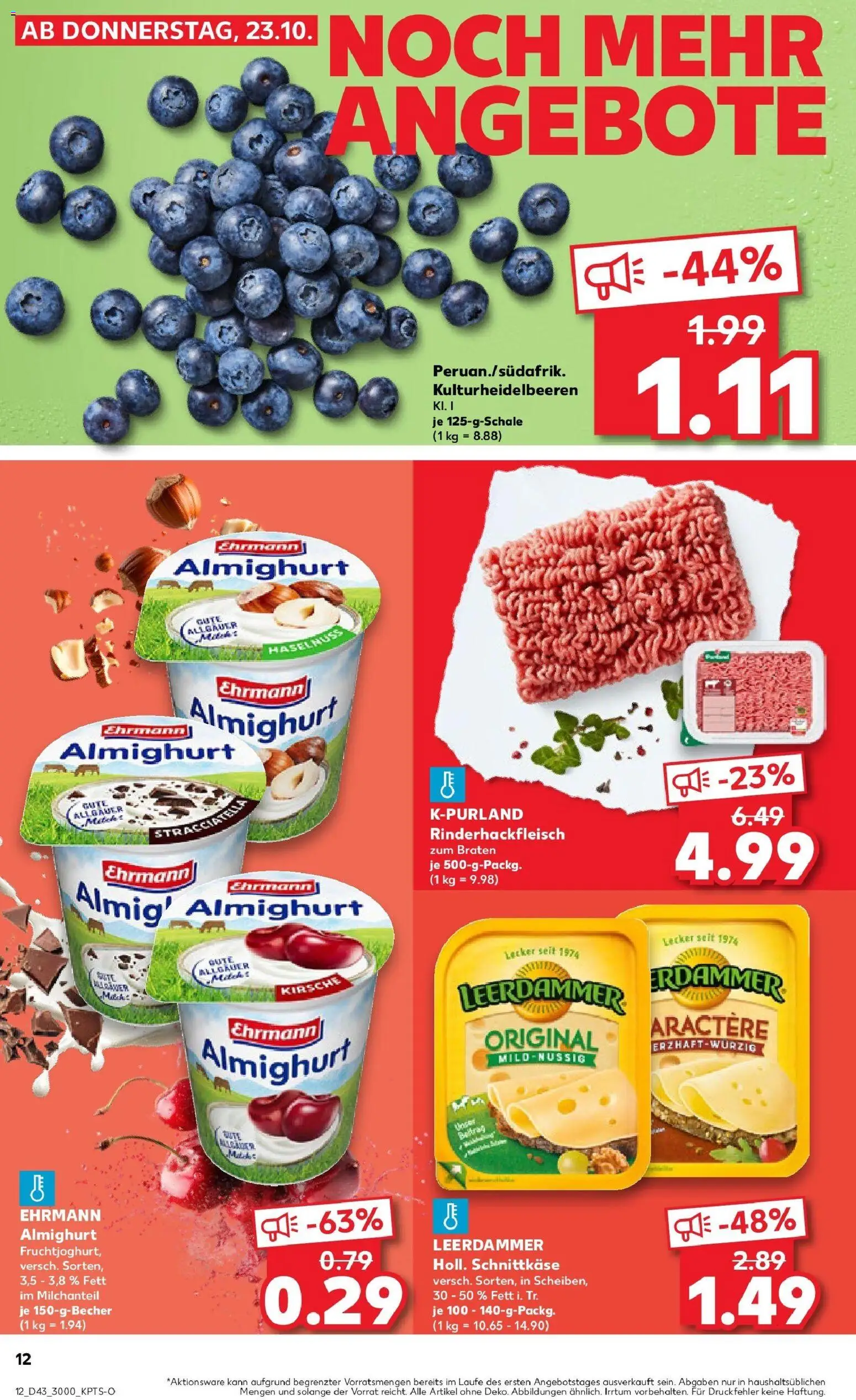 Kaufland prospekt Waldkraiburg	 – gültig ab 27.10.2025 | Seite: 12 | Produkte: Ehrmann almighurt, Leerdammer