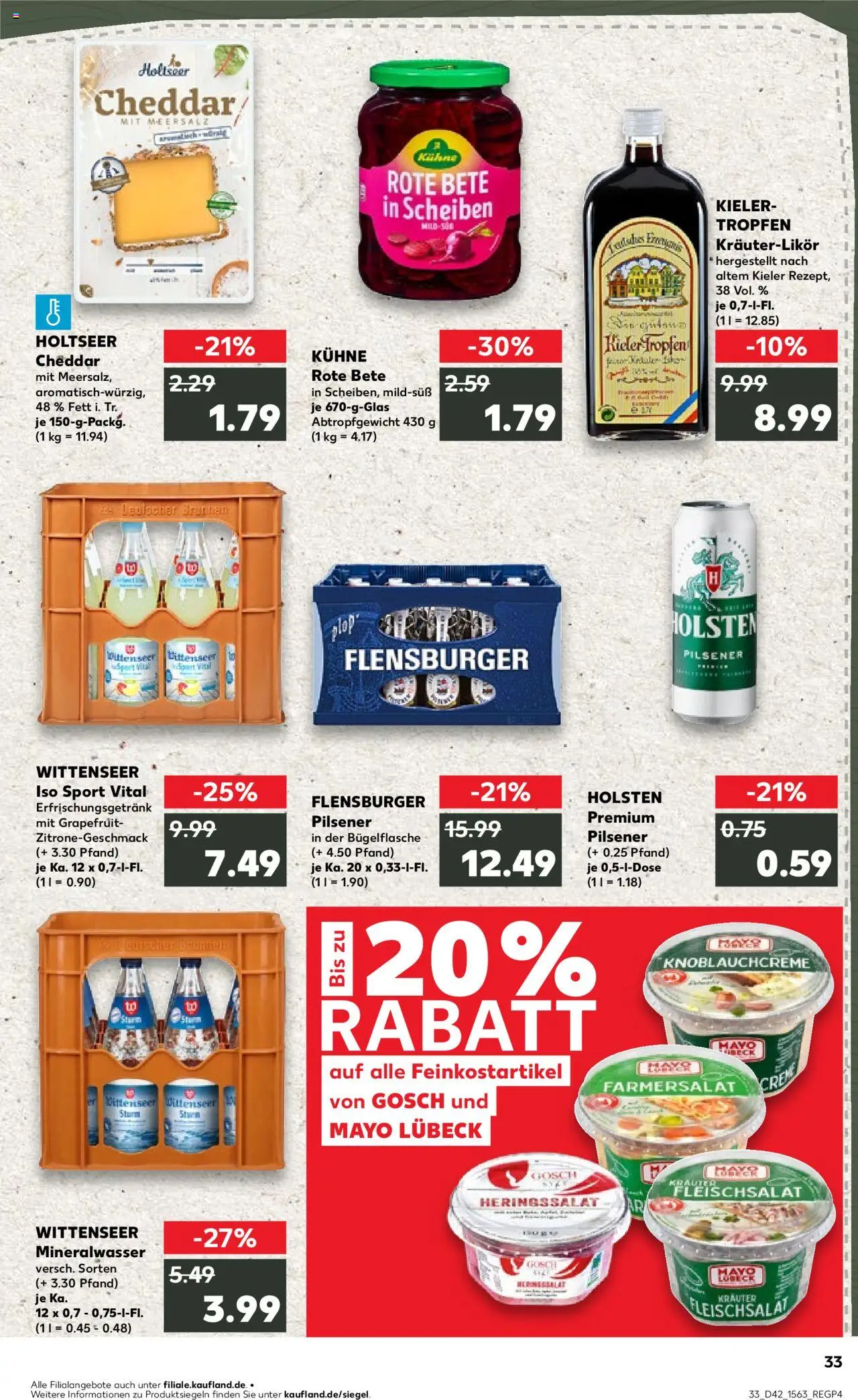 Kaufland prospekt Kiel	 – gültig ab 19.10.2025 | Seite: 33 | Produkte: Holsten, Mineralwasser, Creme, Grapefruit