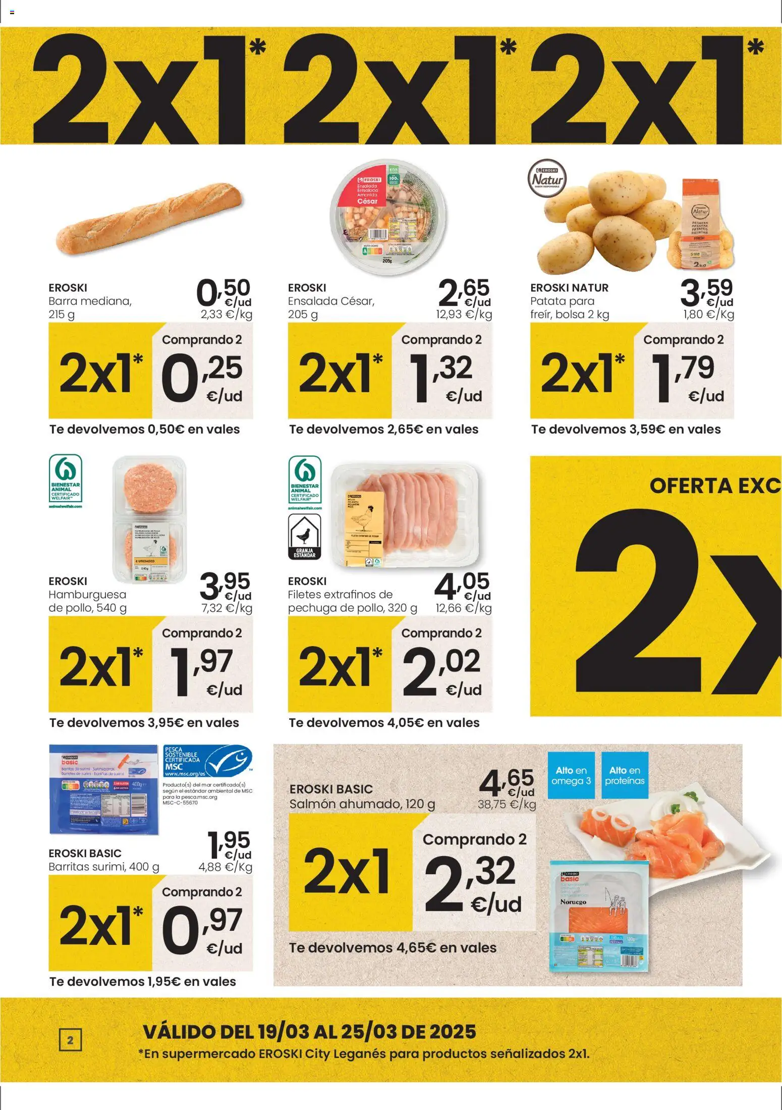 Eroski - City Leganés │ válido desde el 19.03.2026 | Página: 2 | Productos: Té, Ensalada, Bolsa, Σοκολατούχο γάλα