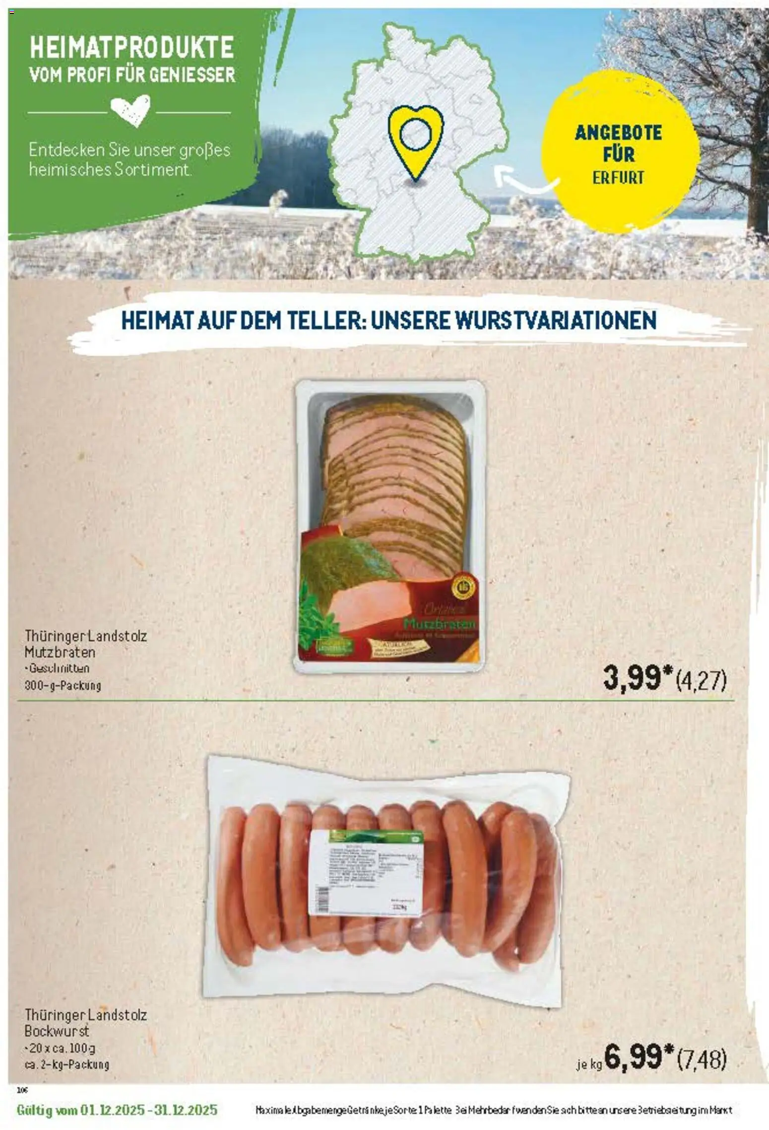 Metro Regionaler Flyer – gültig ab 01.12.2025 | Seite: 33 | Produkte: Bockwurst