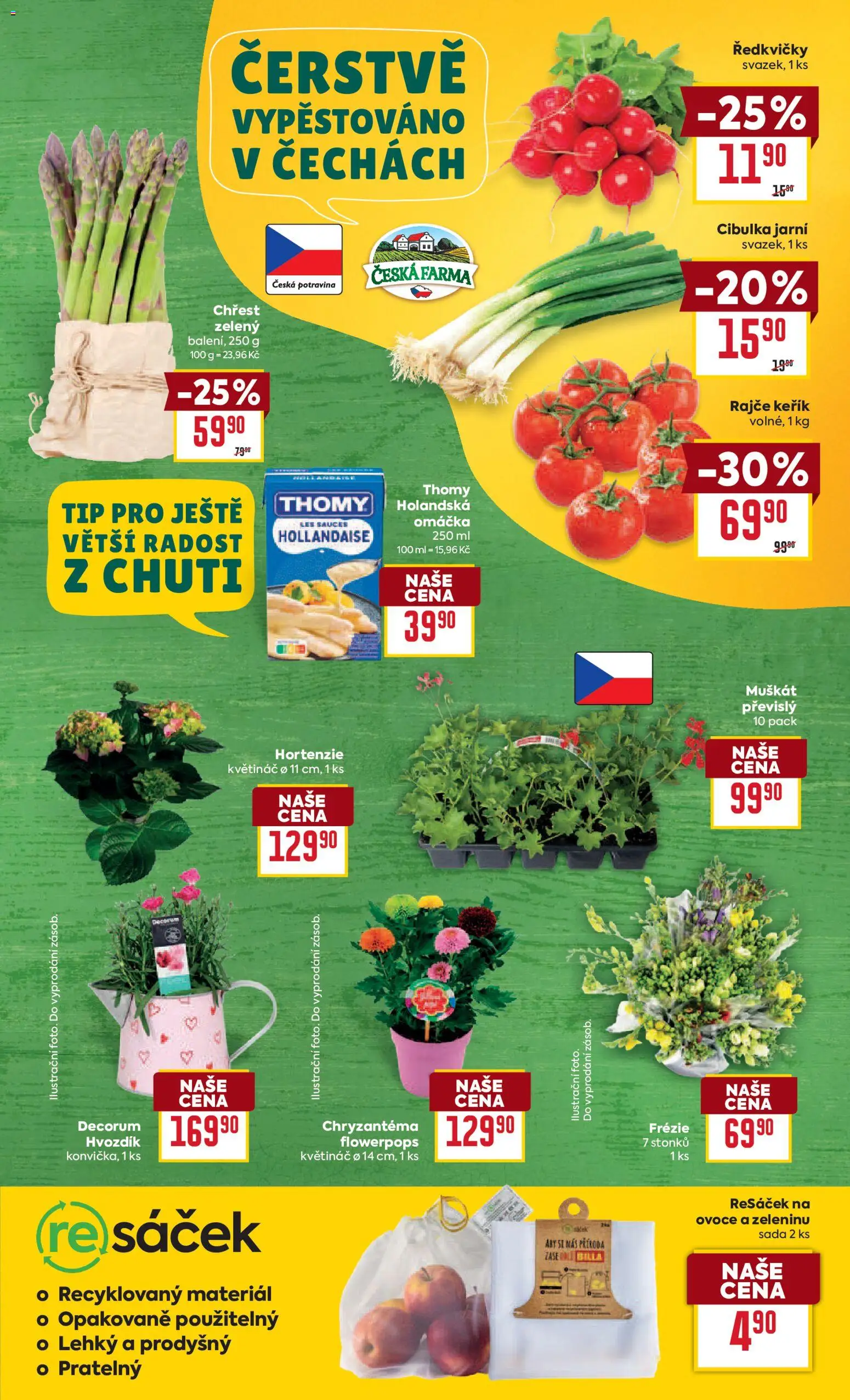 Billa Velký leták od 22.04.2026 | Strana: 5 | Produkty: Ovoce, Ředkvičky, Květináč, Chřest