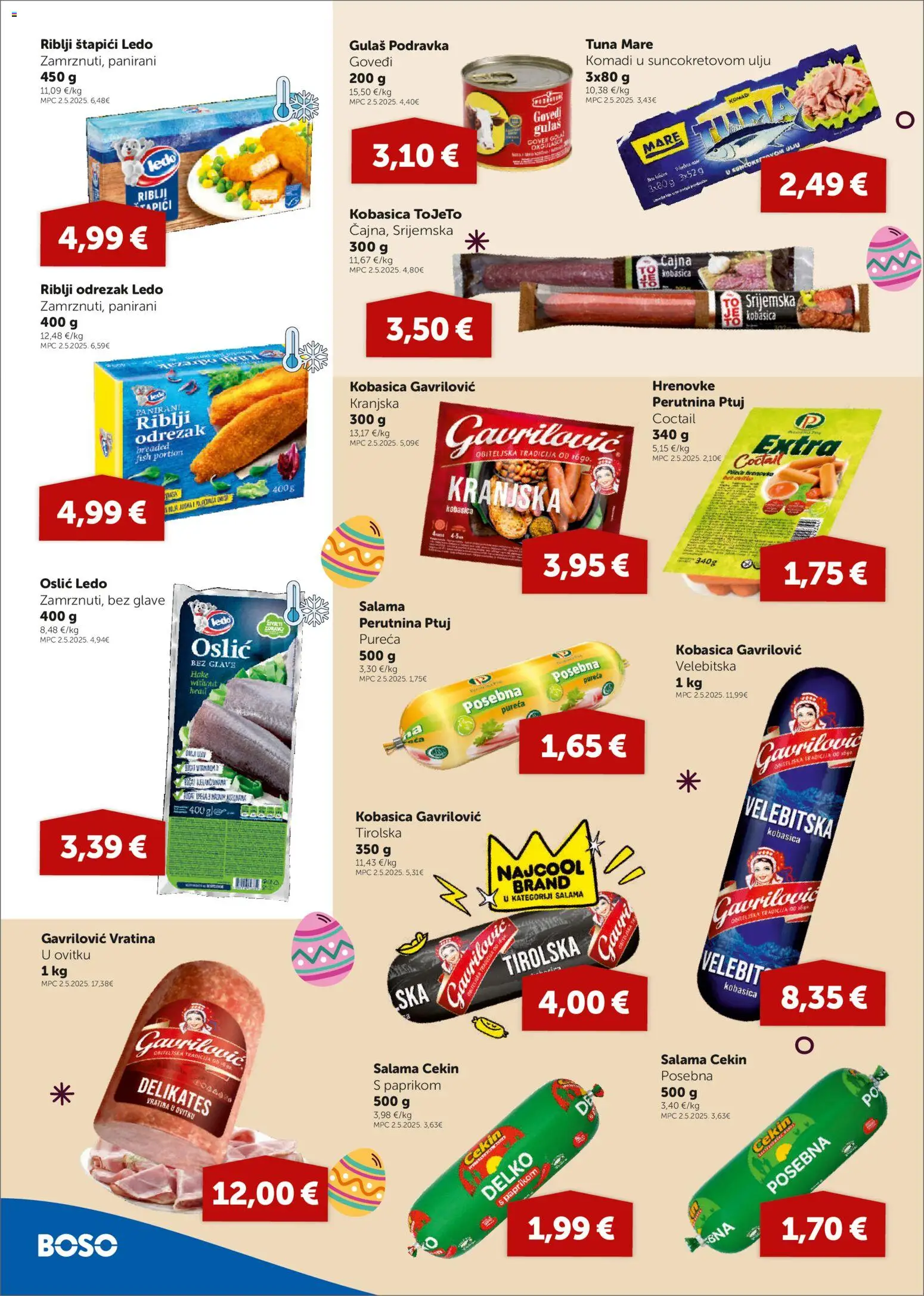 Boso katalog | vrijedi od 26.03.2026 | Stranica: 4 | Proizvodi: Riblji štapići, Ledo, Oslić, Tuna