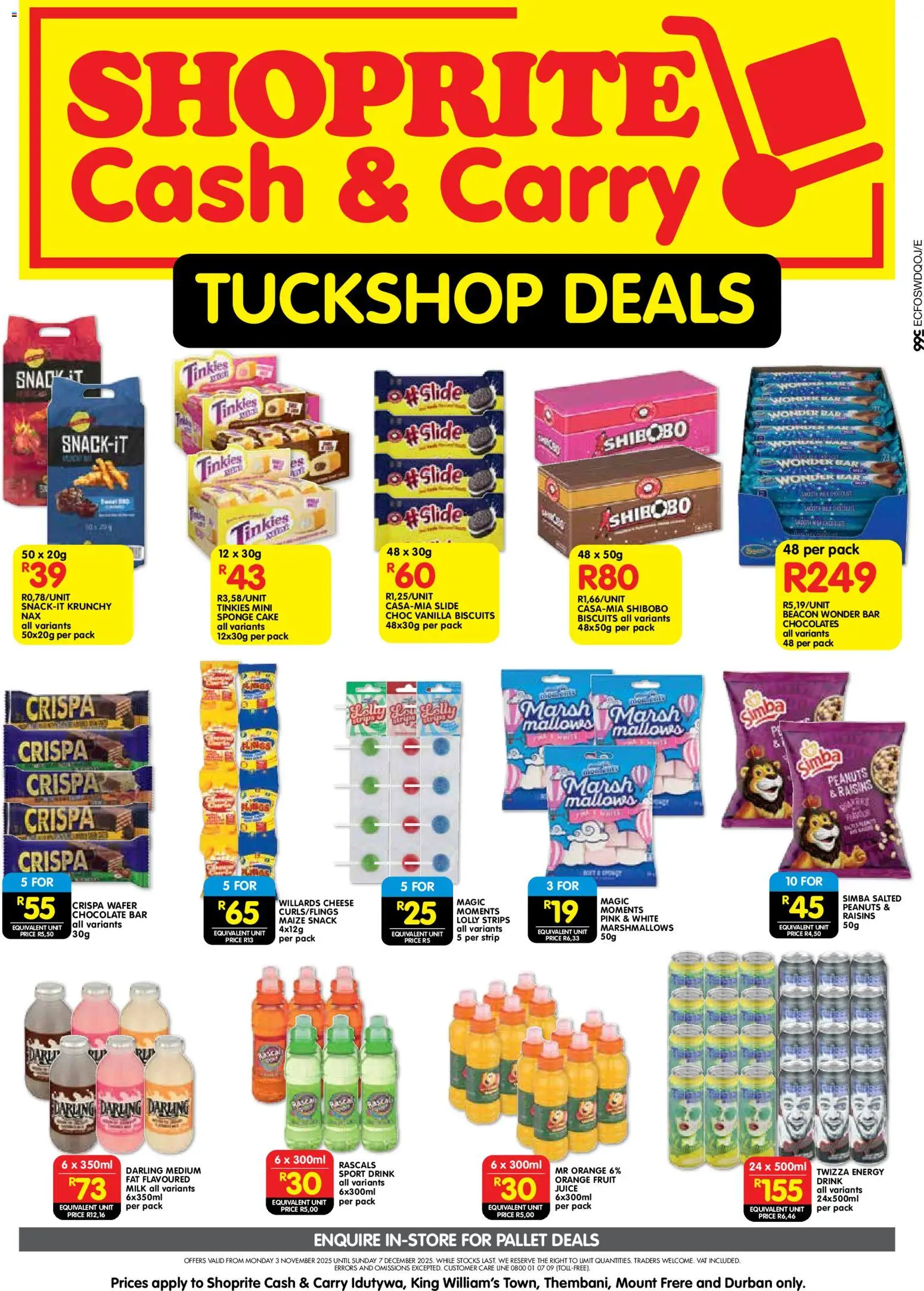 New Shoprite catalogue – valid from 03.11.2025 | Page: 1 | Products: Biscuits, Chocolate, Peanuts, Fruit
