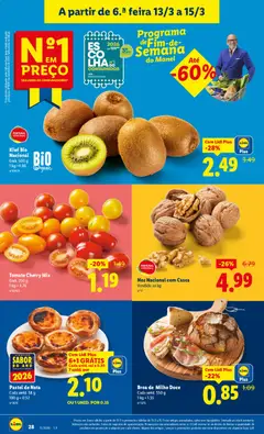 Pré-visualização Tomate Cherry Mix, Emb. 250 g válido de 09.03.2026 | Página: 28 | Produtos: Base, Nata, Kiwi, Milho