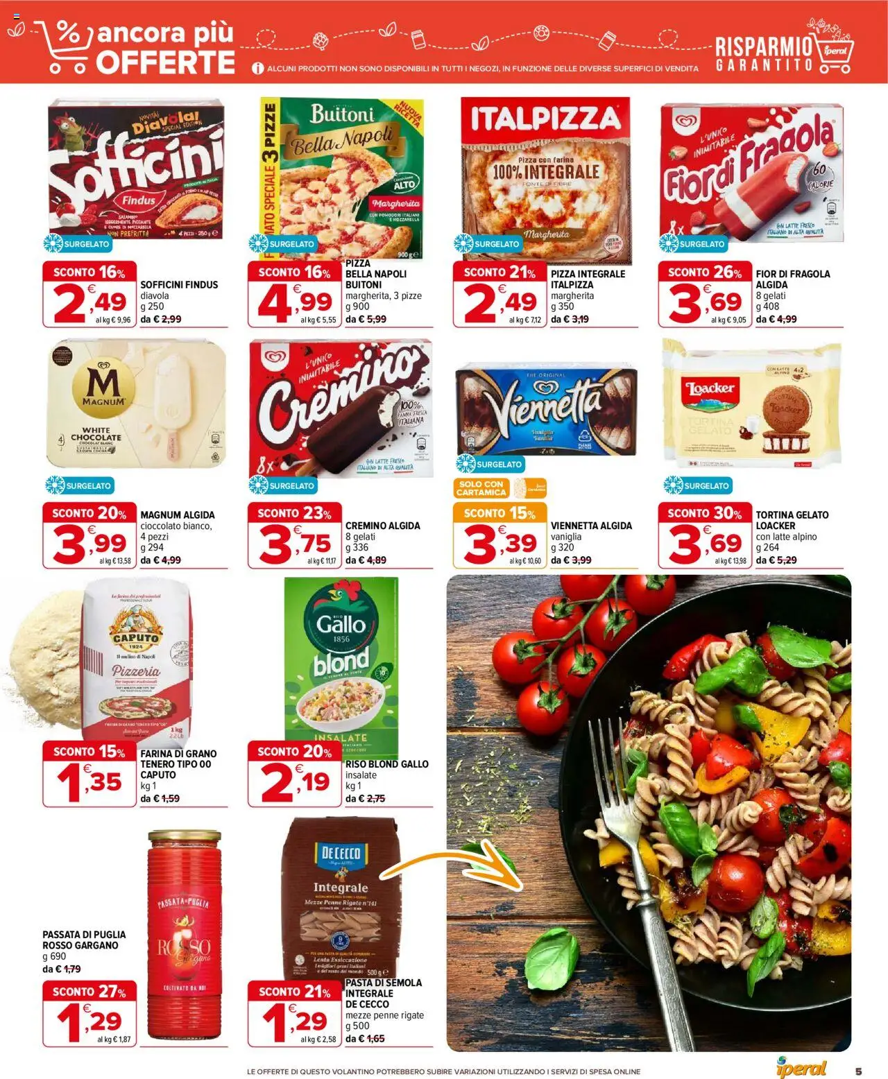 Volantino Iperal del 20.08.2025 | Pagina: 5 | Prodotti: Latte, Pomodori, Pasta, Penne