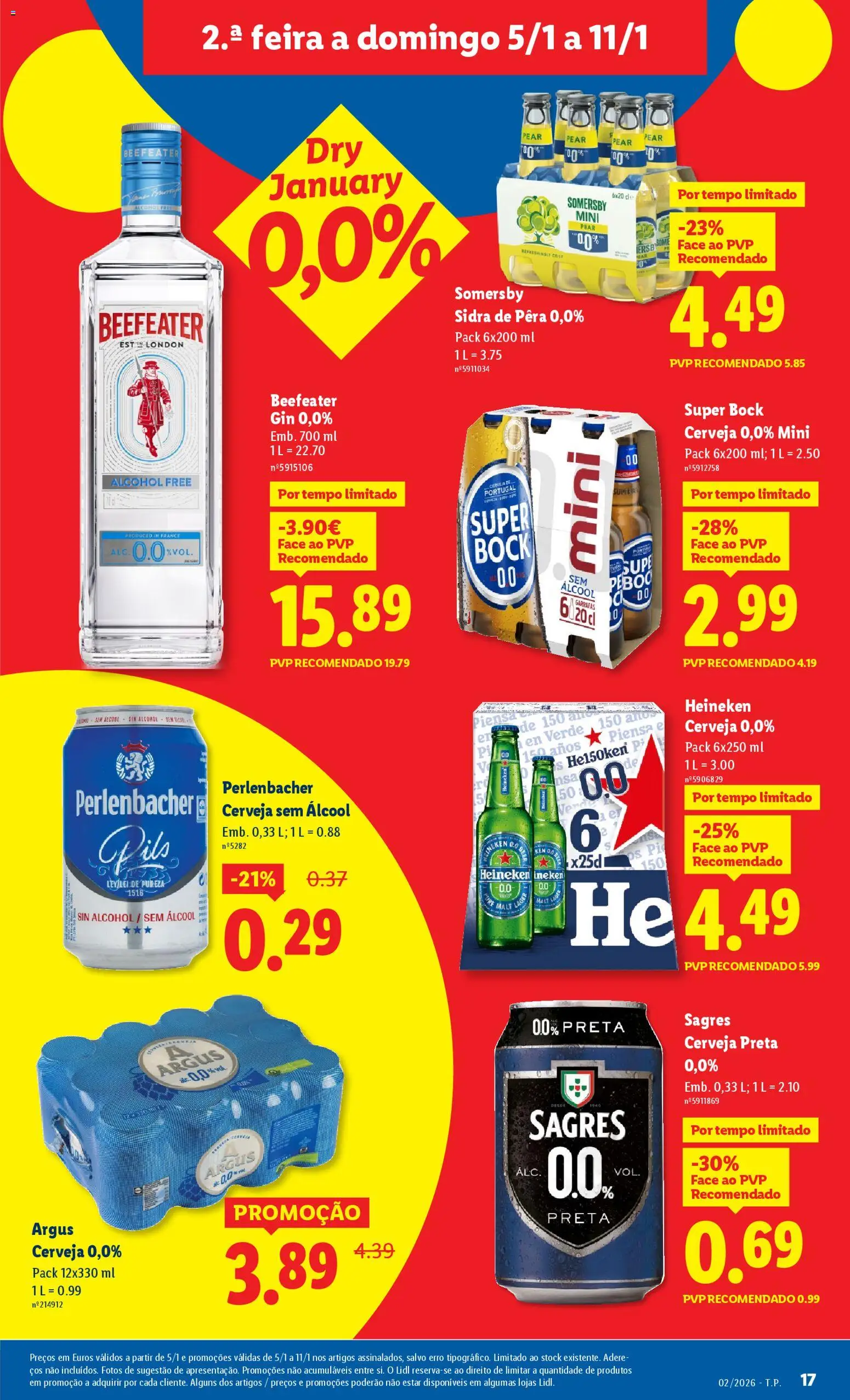 Lidl folheto │ válido de 05.01.2026 | Página: 17 | Produtos: Super bock, Cerveja, Somersby, Gin
