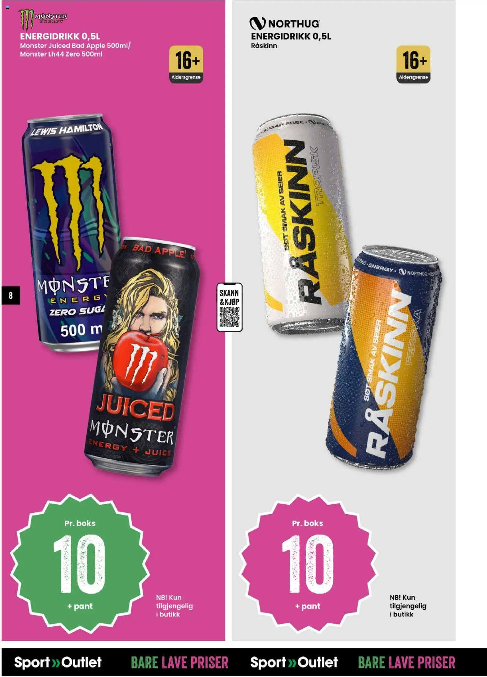 {H1} | Side: 8 | Produkter: Сервер, Juice, Bad, Energidrikk